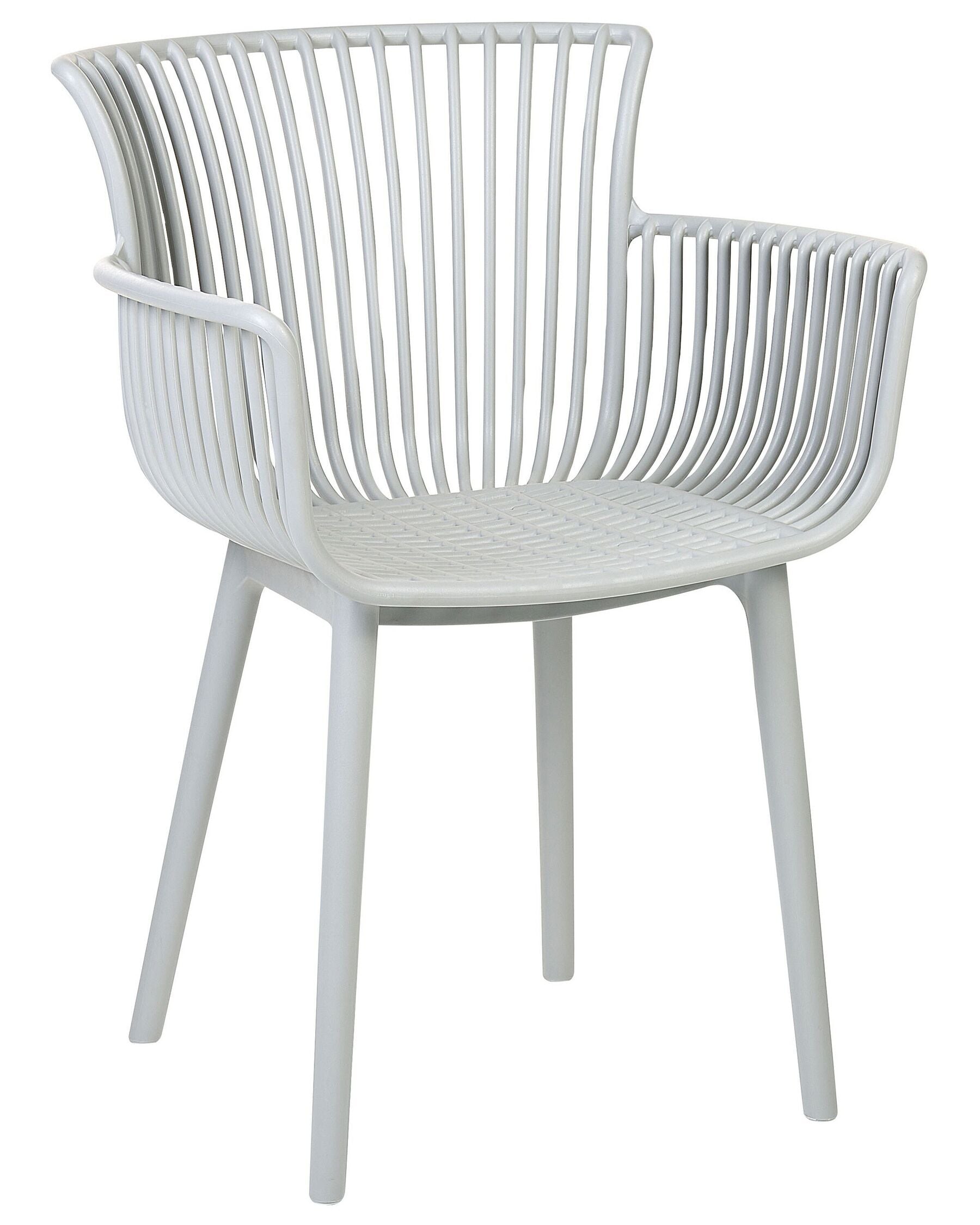 Set of 4 Garden Chairs PESARO Light Grey