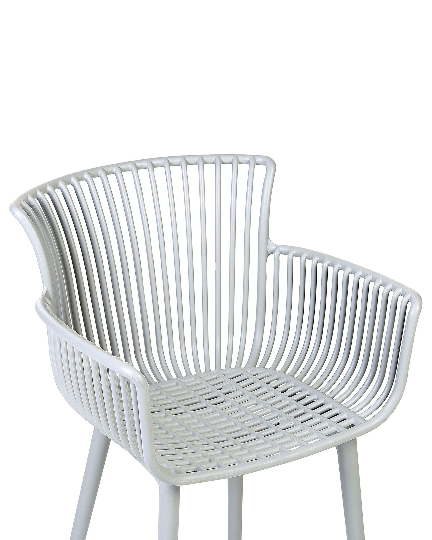 Set of 4 Garden Chairs PESARO Light Grey