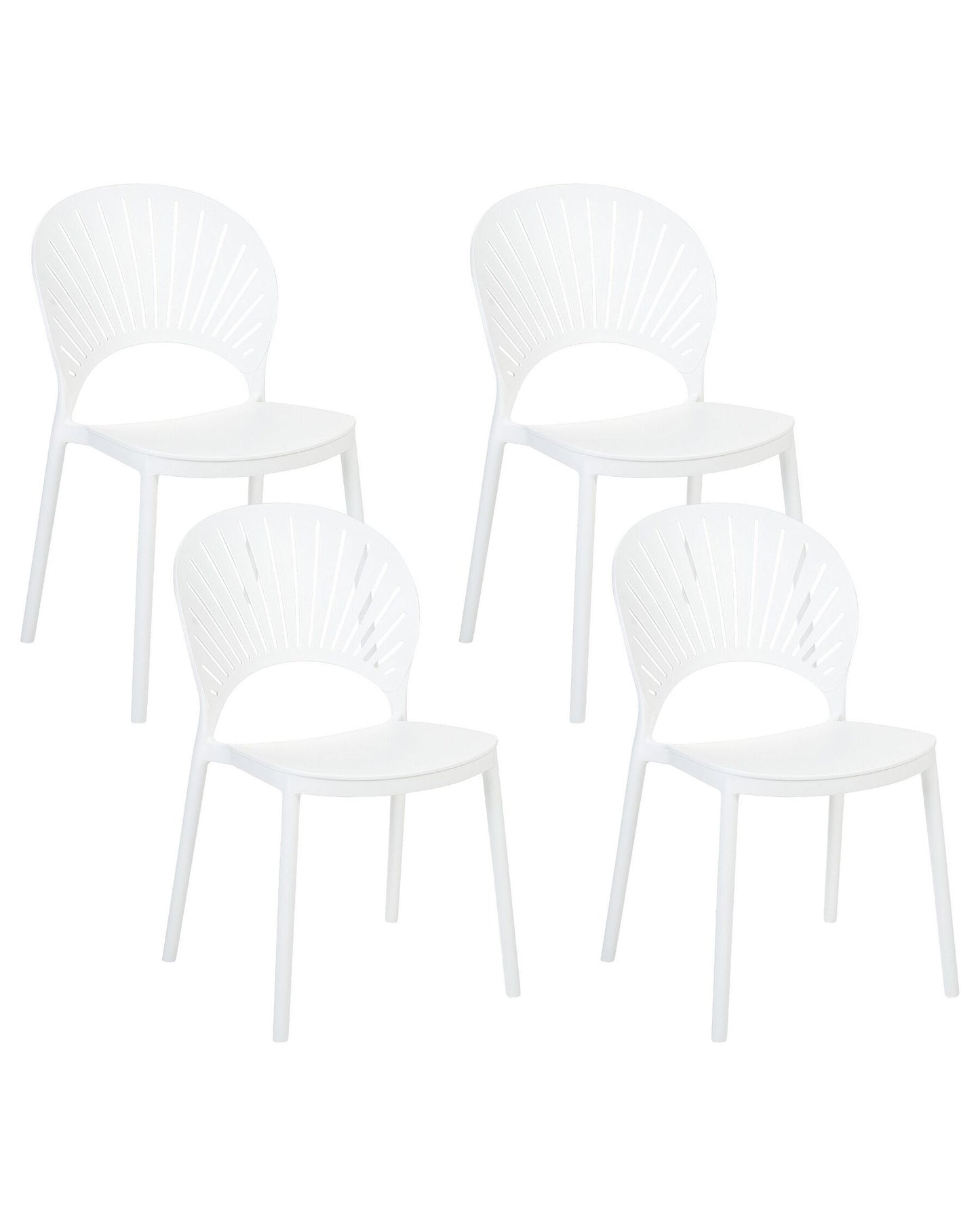 Set of 4 Garden Chairs OSTIA White