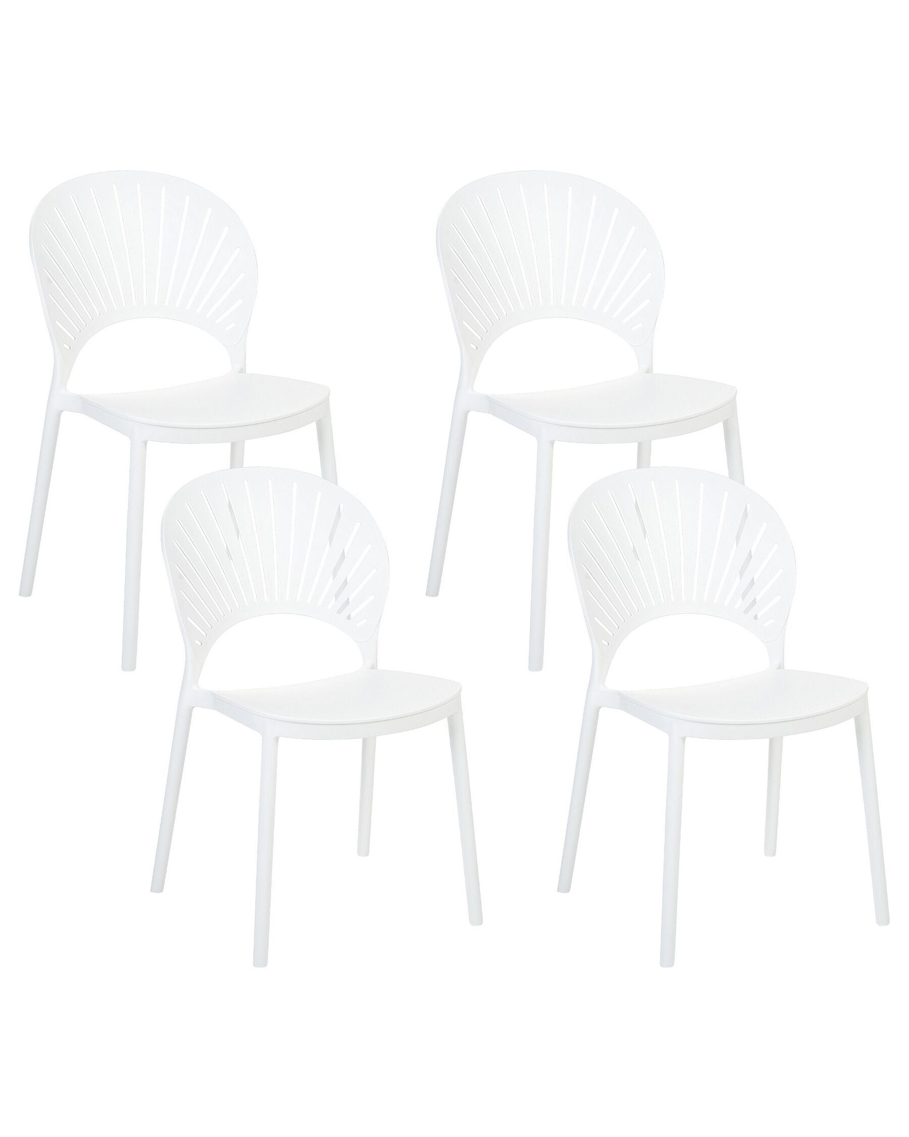 Set of 4 Garden Chairs OSTIA White