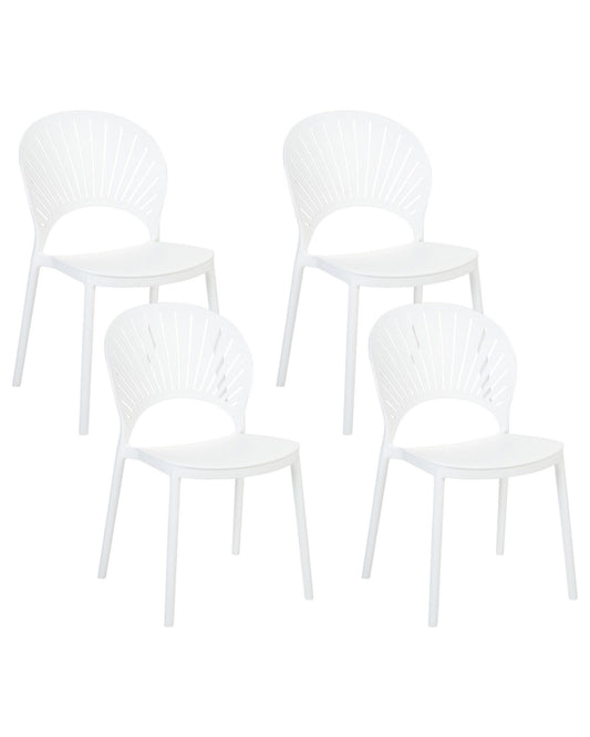 Set of 4 Garden Chairs OSTIA White