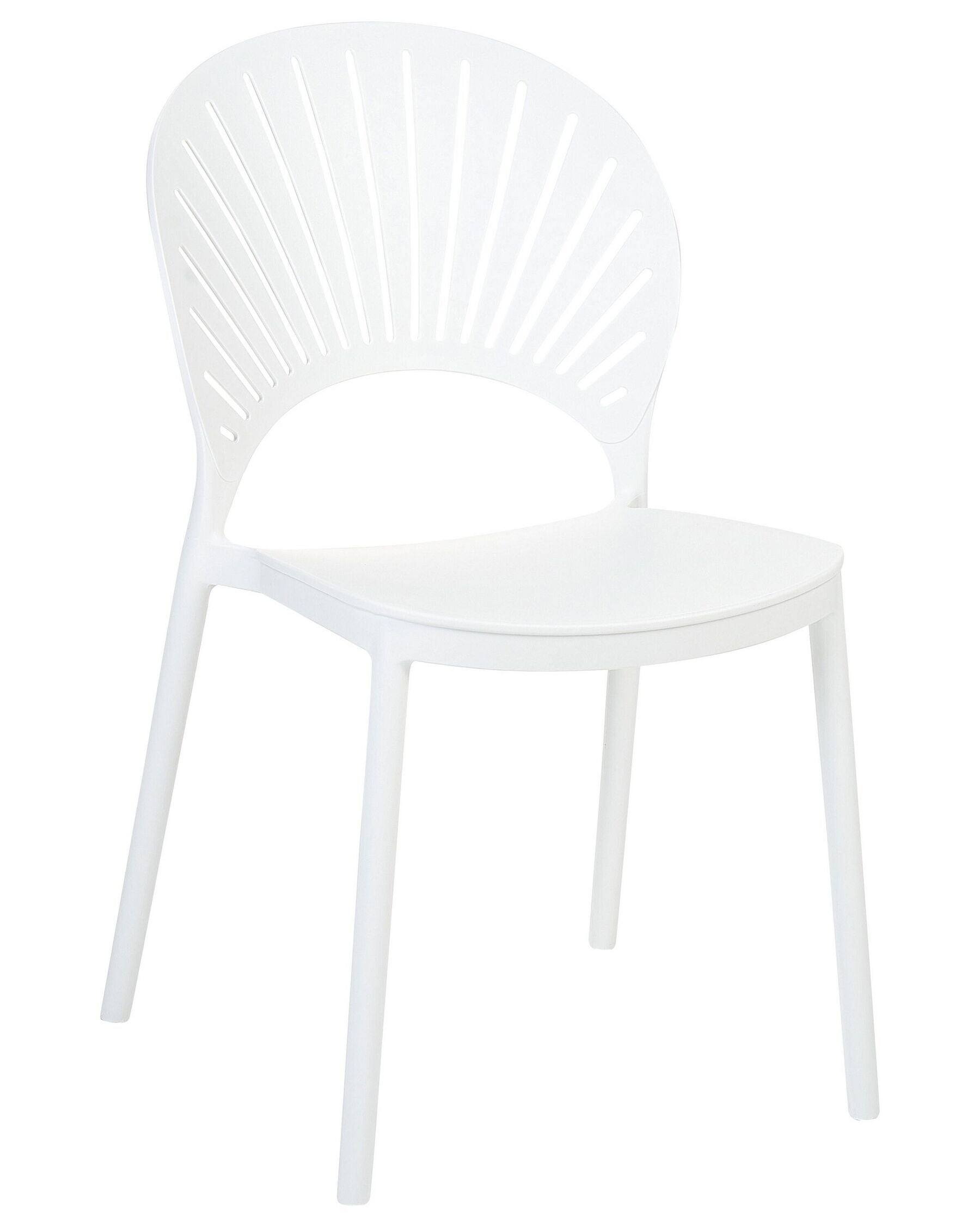 Set of 4 Garden Chairs OSTIA White