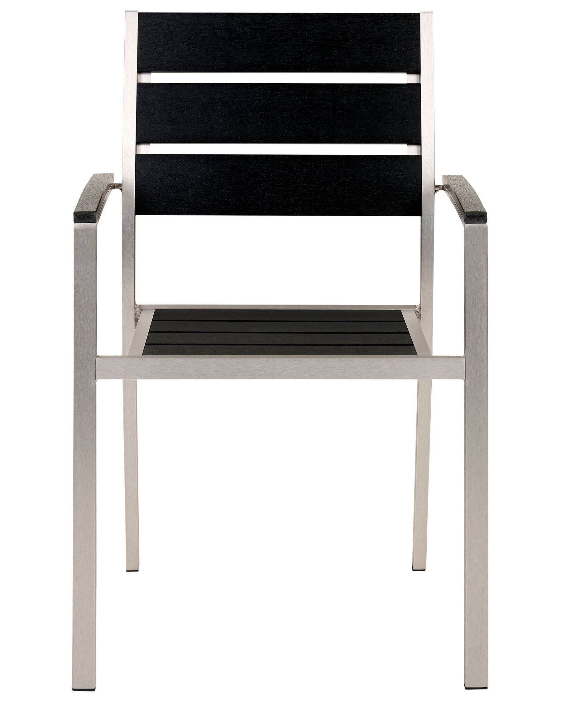 Set of 6 Garden Chairs VERNIO Black/ Silver