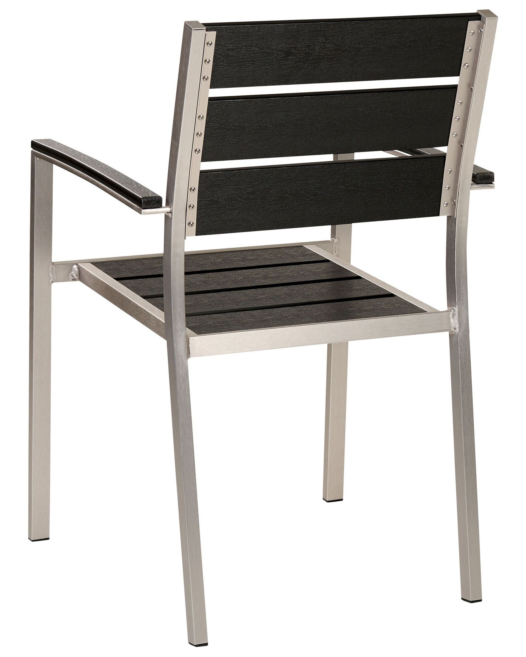 Set of 6 Garden Chairs VERNIO Black/ Silver