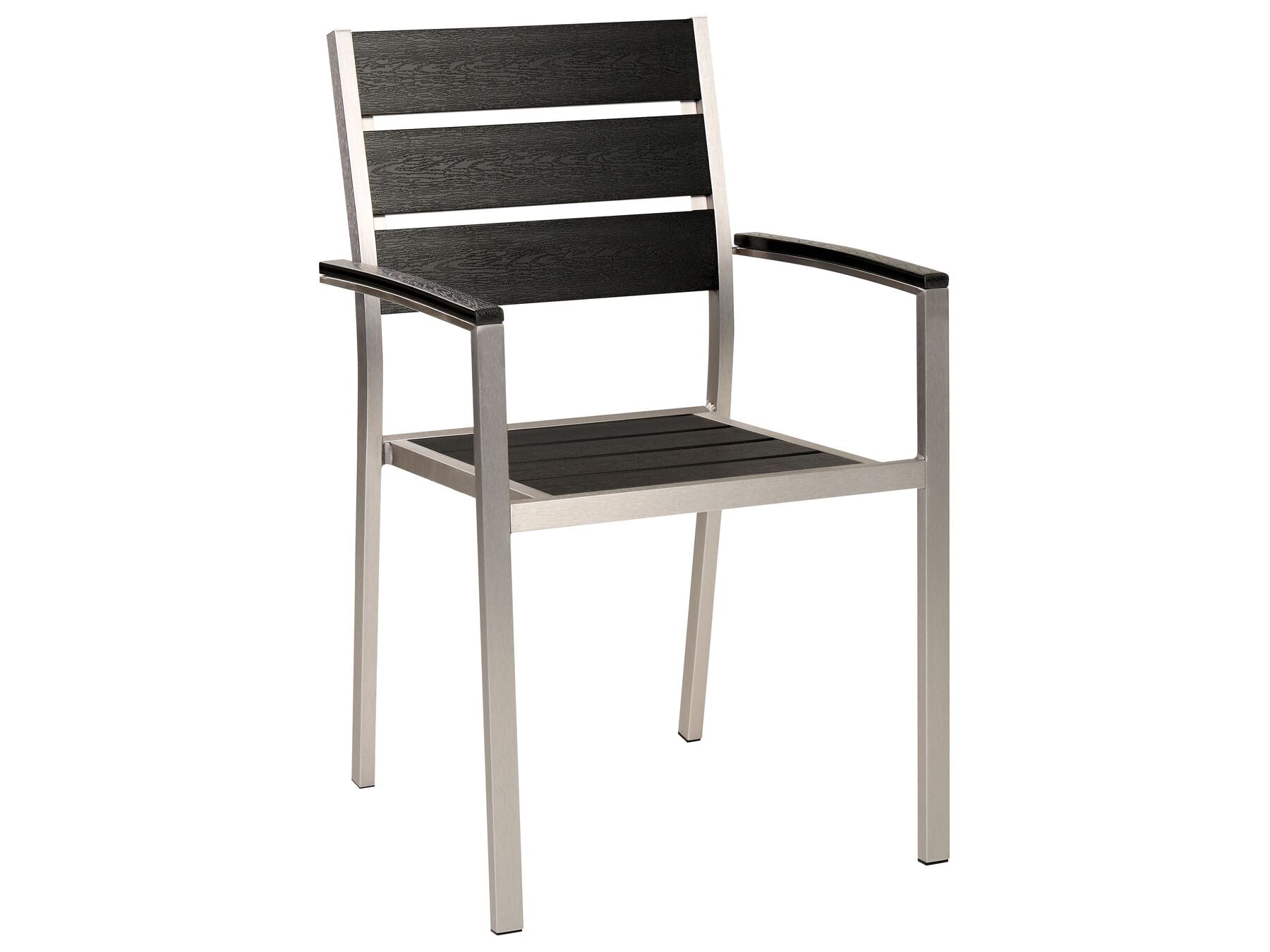 Garden Dining Set 6 Seater VERNIO Black/ Silver