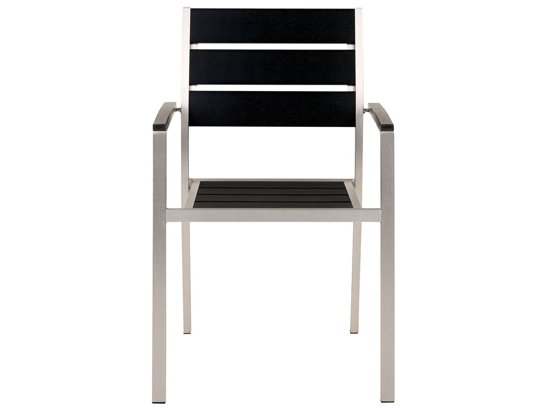Garden Dining Set 6 Seater VERNIO Black/ Silver