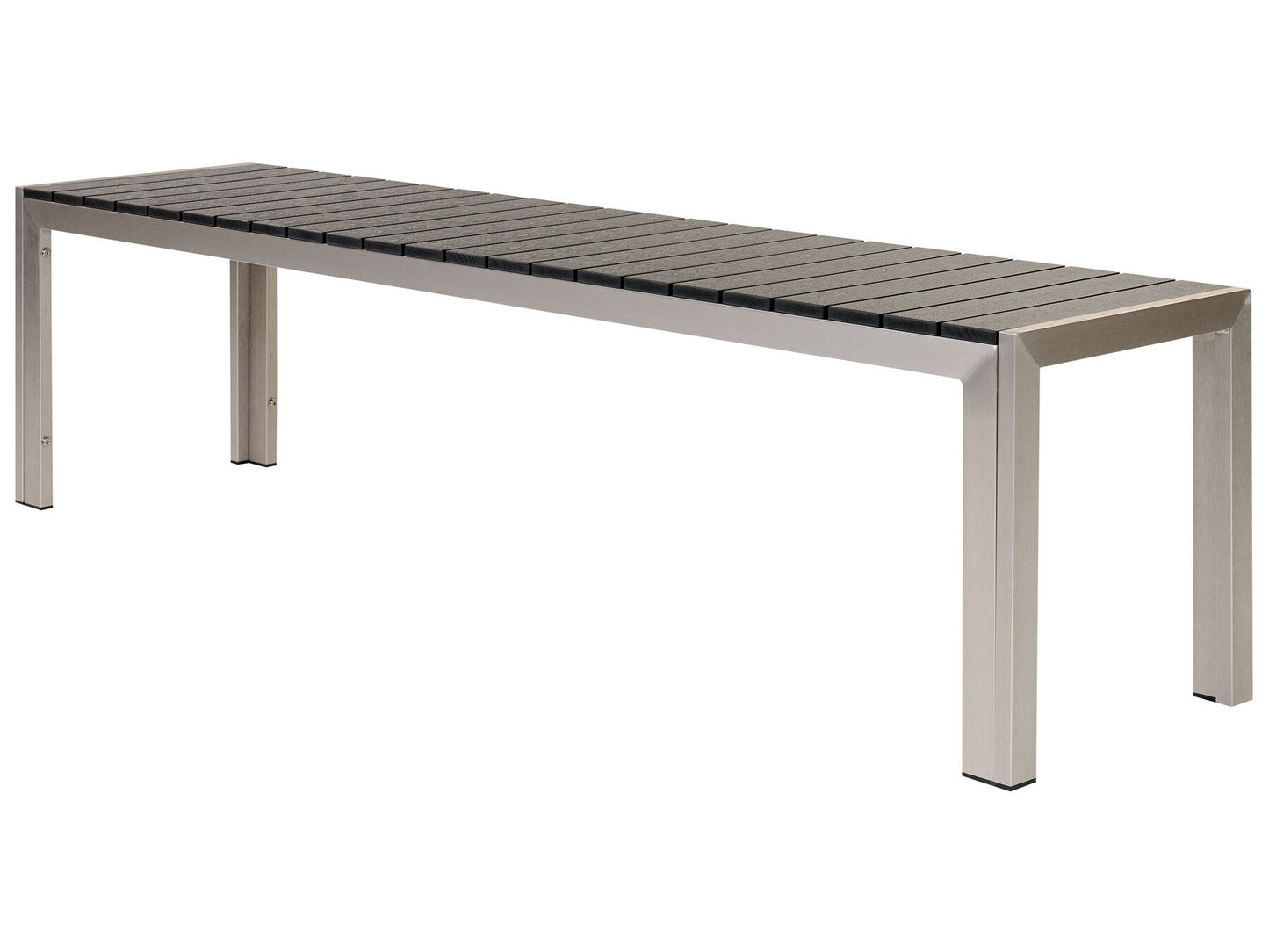 Garden Dining Set with Benches 6 Seater NARDO Black/ Silver