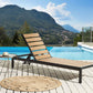 Aluminium Reclining Sun Lounger Light Wood and Black NARDO