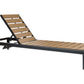 Aluminium Reclining Sun Lounger Light Wood and Black NARDO