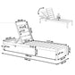 Aluminium Reclining Sun Lounger Light Wood and Black NARDO