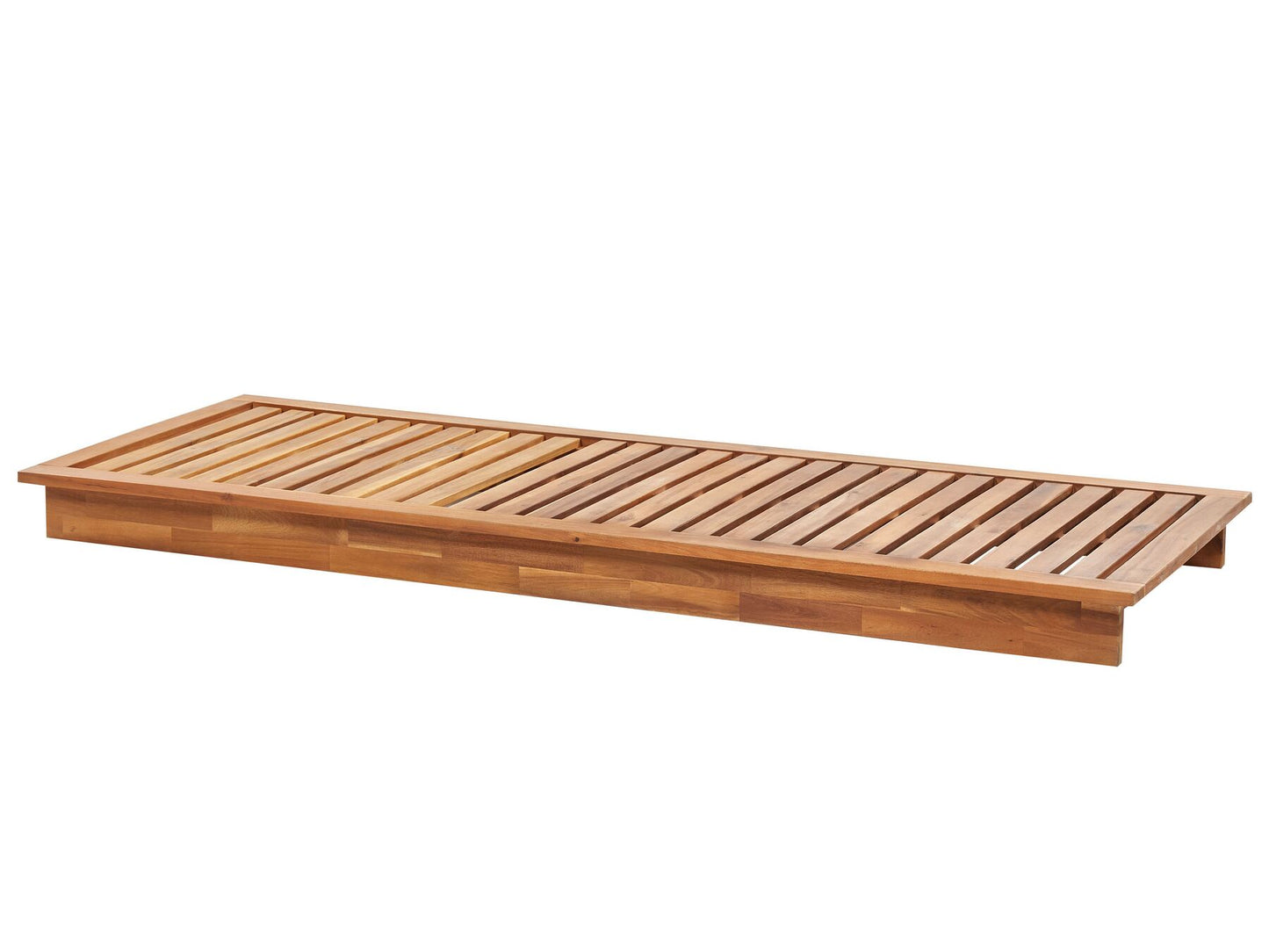 Wooden Reclining Sun Lounger with Cushion Off-White GRANARI