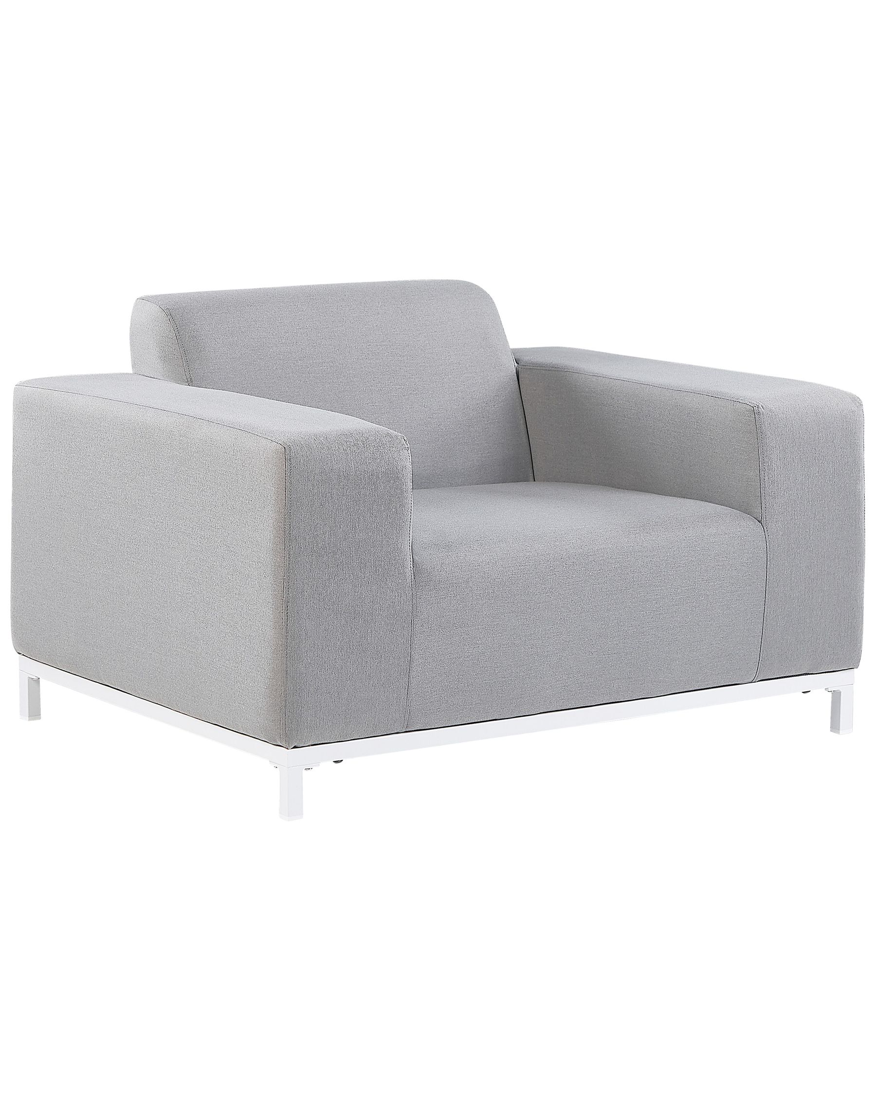 Set of 2 Garden Armchairs ROVIGO Fabric Light Grey