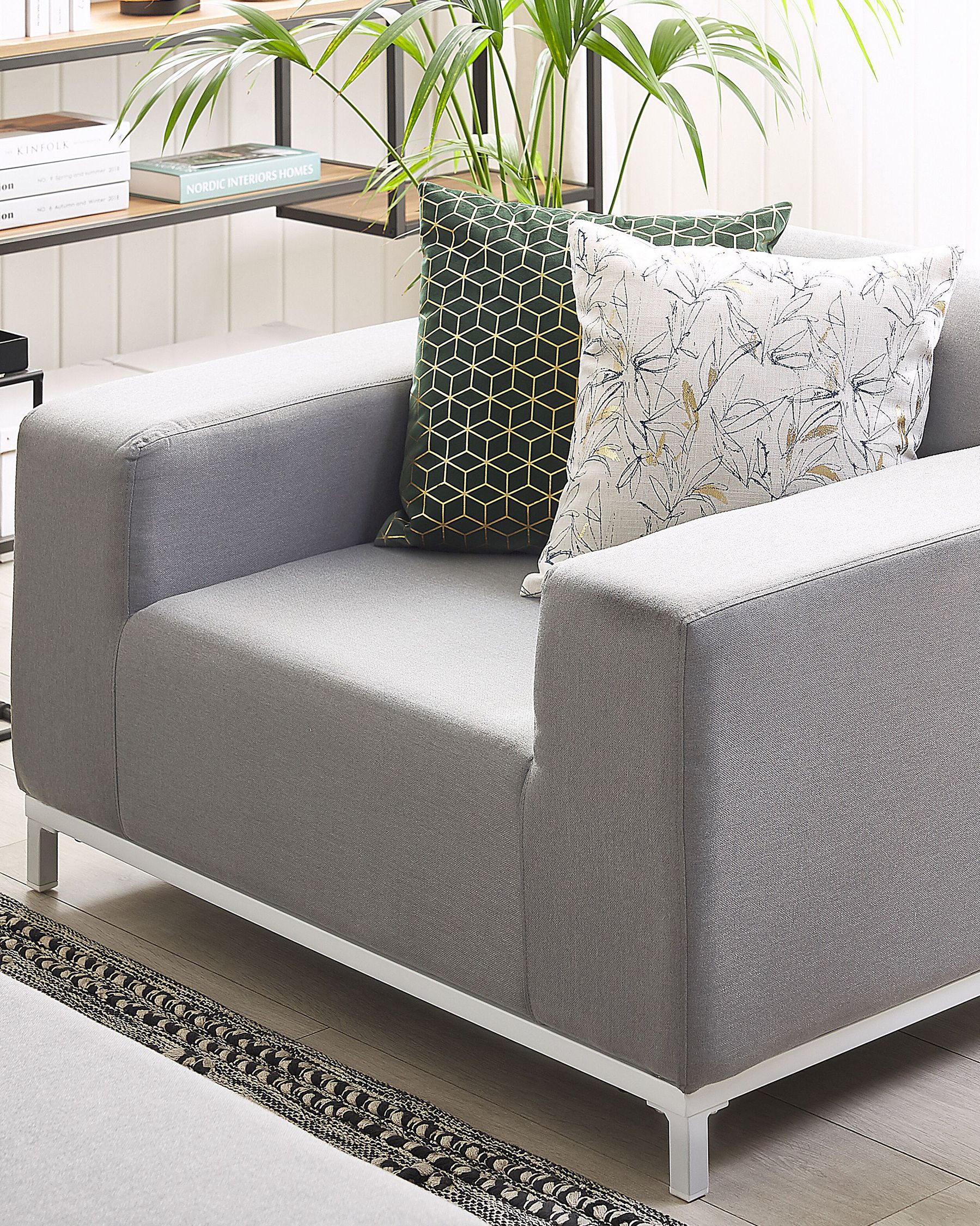Set of 2 Garden Armchairs ROVIGO Fabric Light Grey