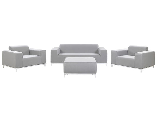 Garden Lounge Set with Table 5 Seater ROVIGO Light Grey