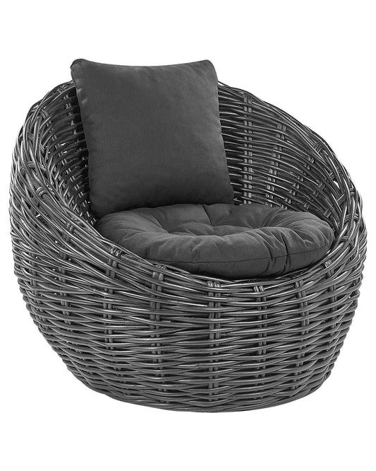 Garden Chair Rattan Black