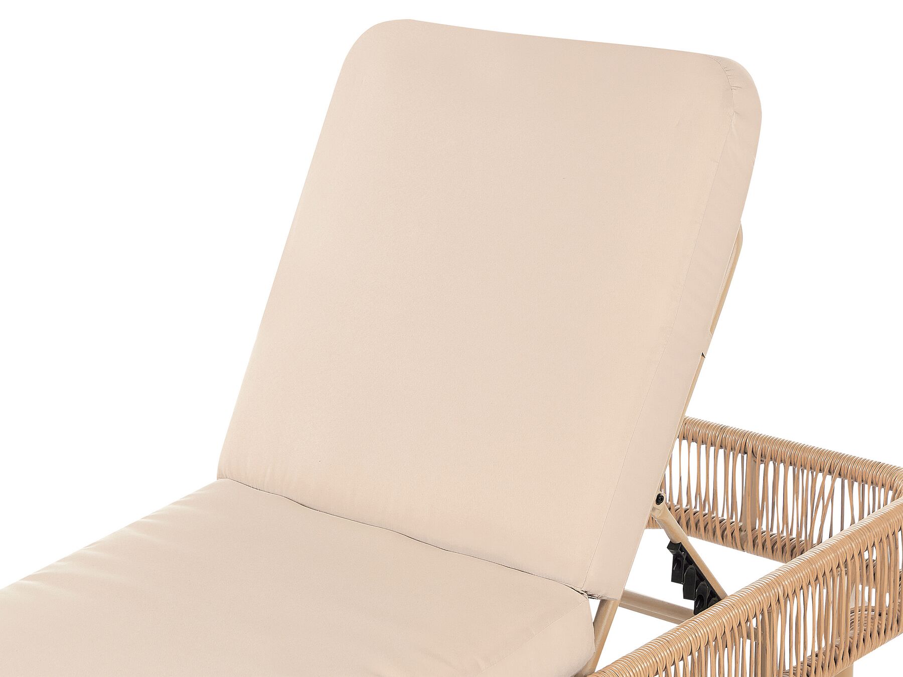 PE Rattan Reclining Sun Lounger Beige OSINI