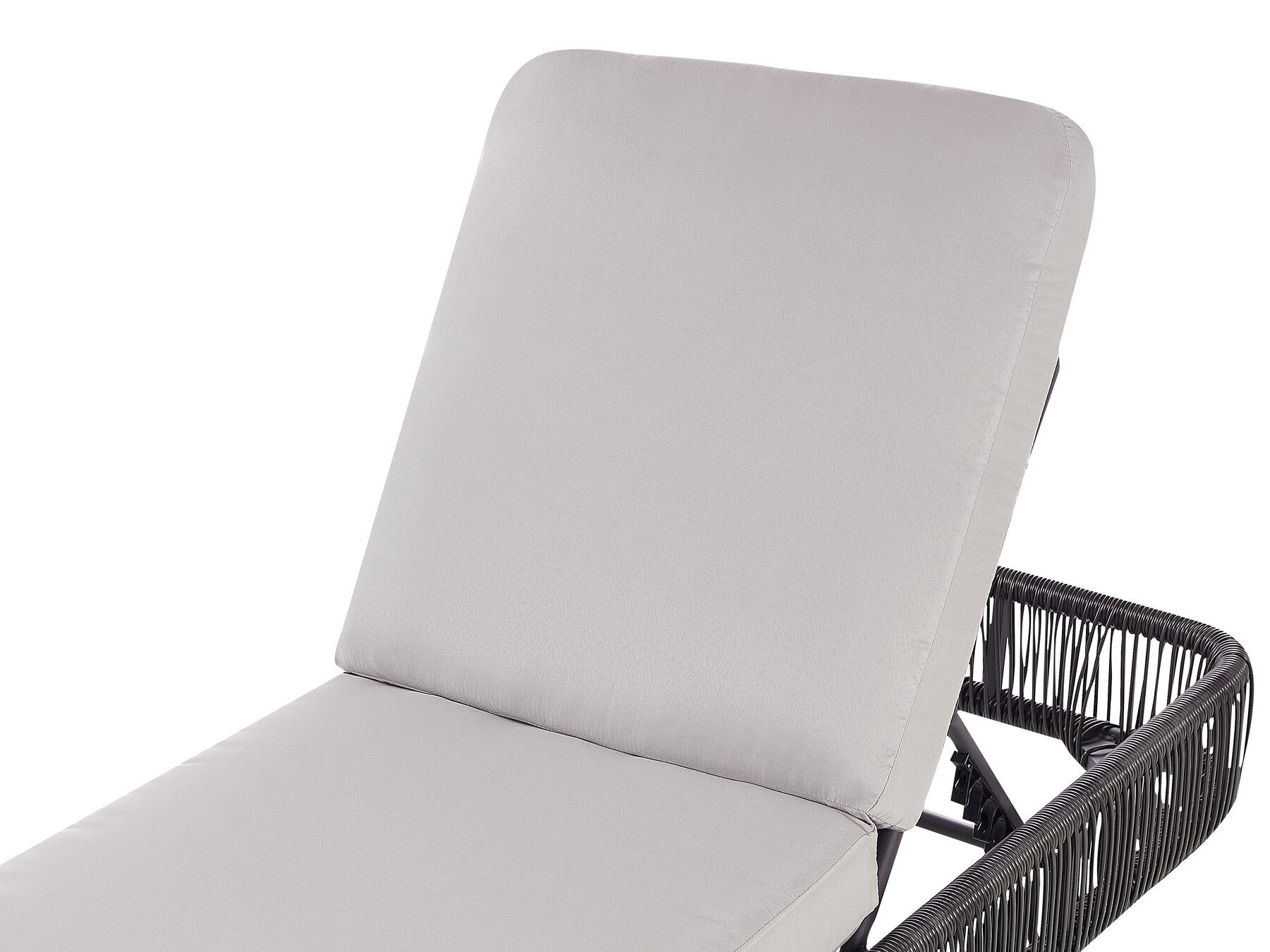 PE Rattan Reclining Sun Lounger Grey OSINI
