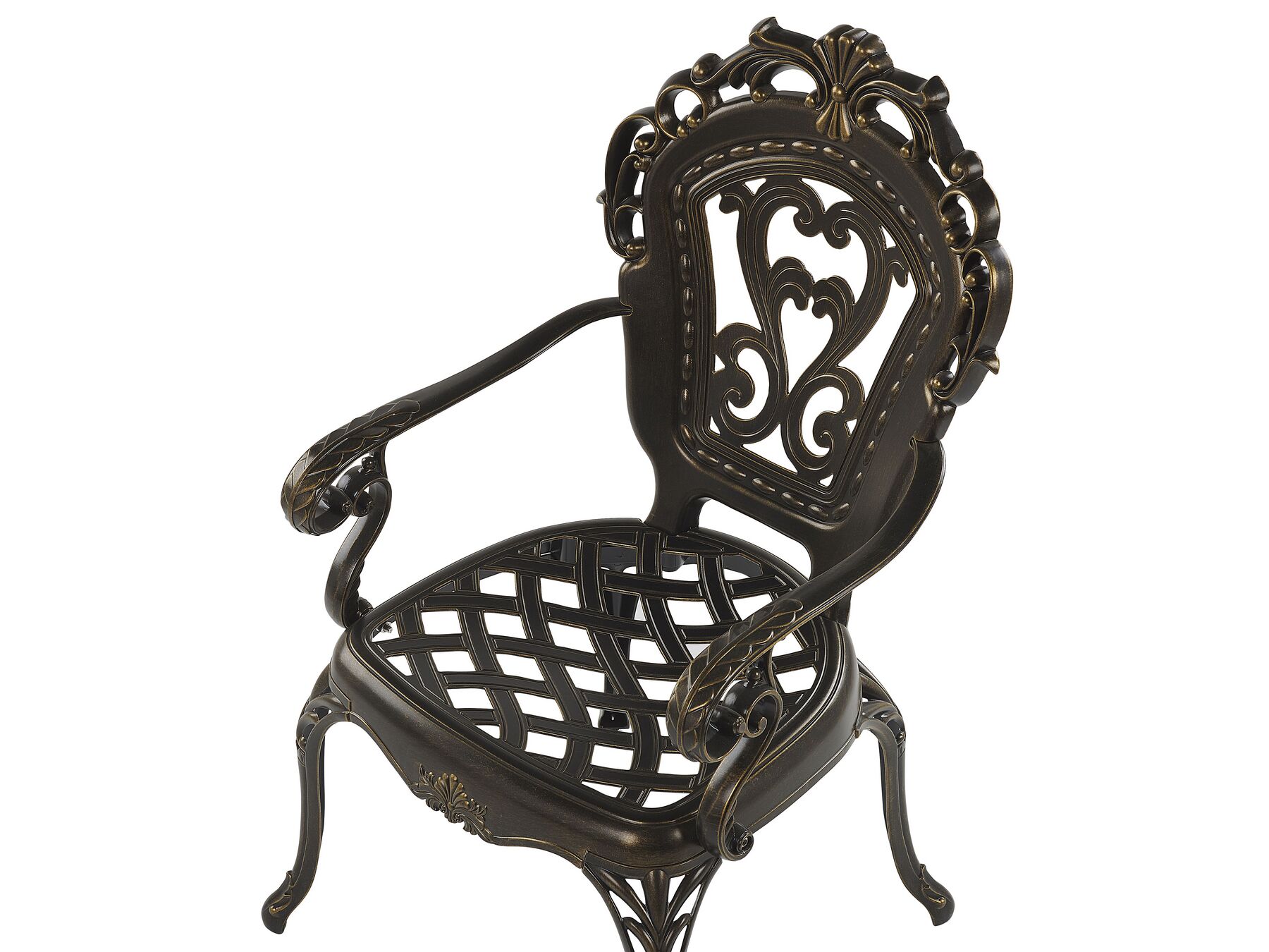 Garden Dining Set 4 Seater SAPRI with Parasol (16 Options) Metal Dark Brown