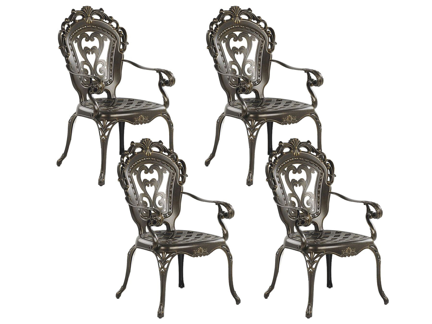 Garden Dining Set 4 Seater SAPRI with Parasol (16 Options) Metal Dark Brown