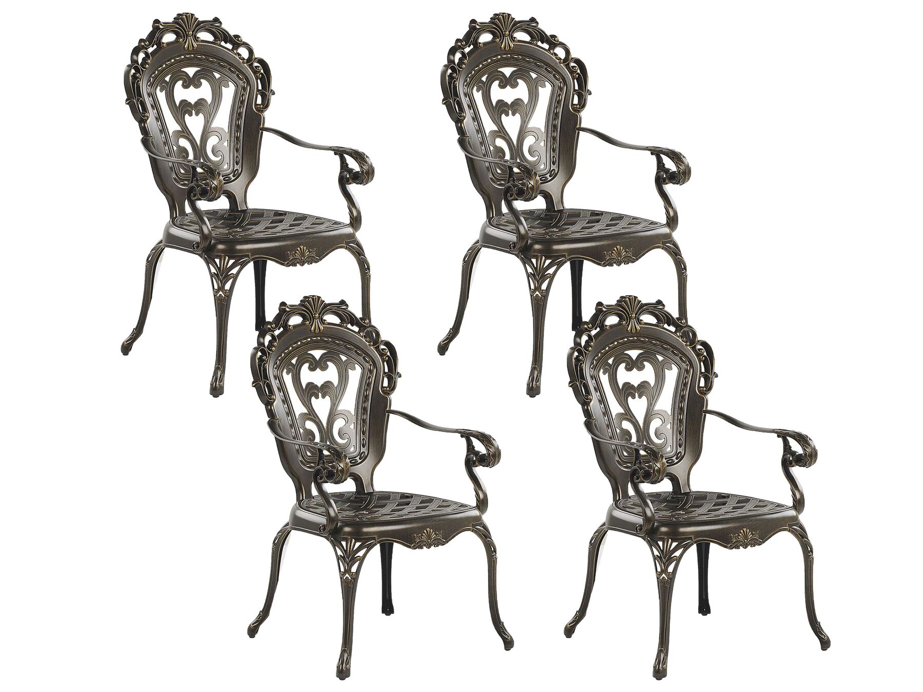 Garden Dining Set 4 Seater SAPRI with Parasol (16 Options) Metal Dark Brown