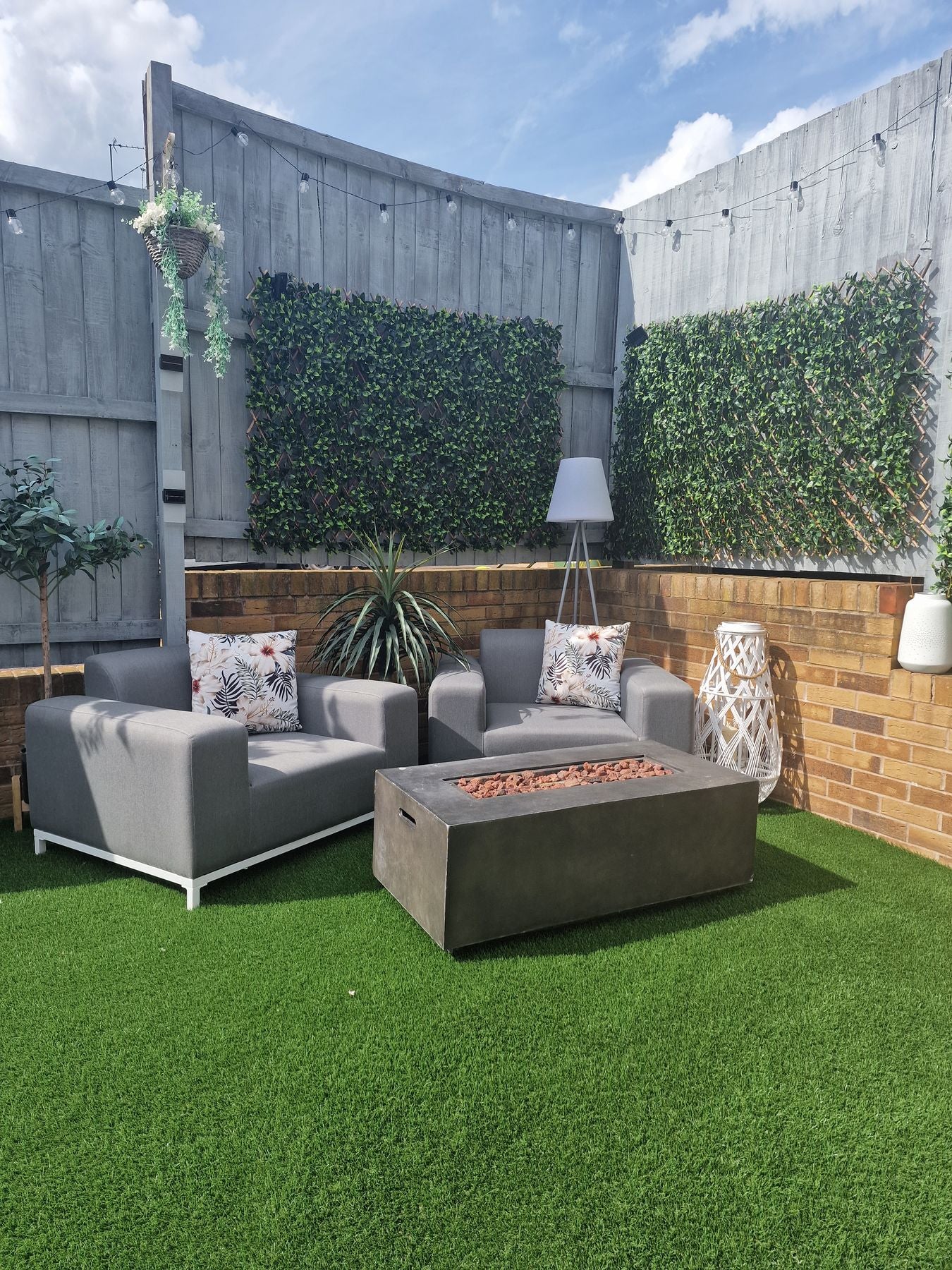 Set of 2 Garden Armchairs ROVIGO Fabric Light Grey