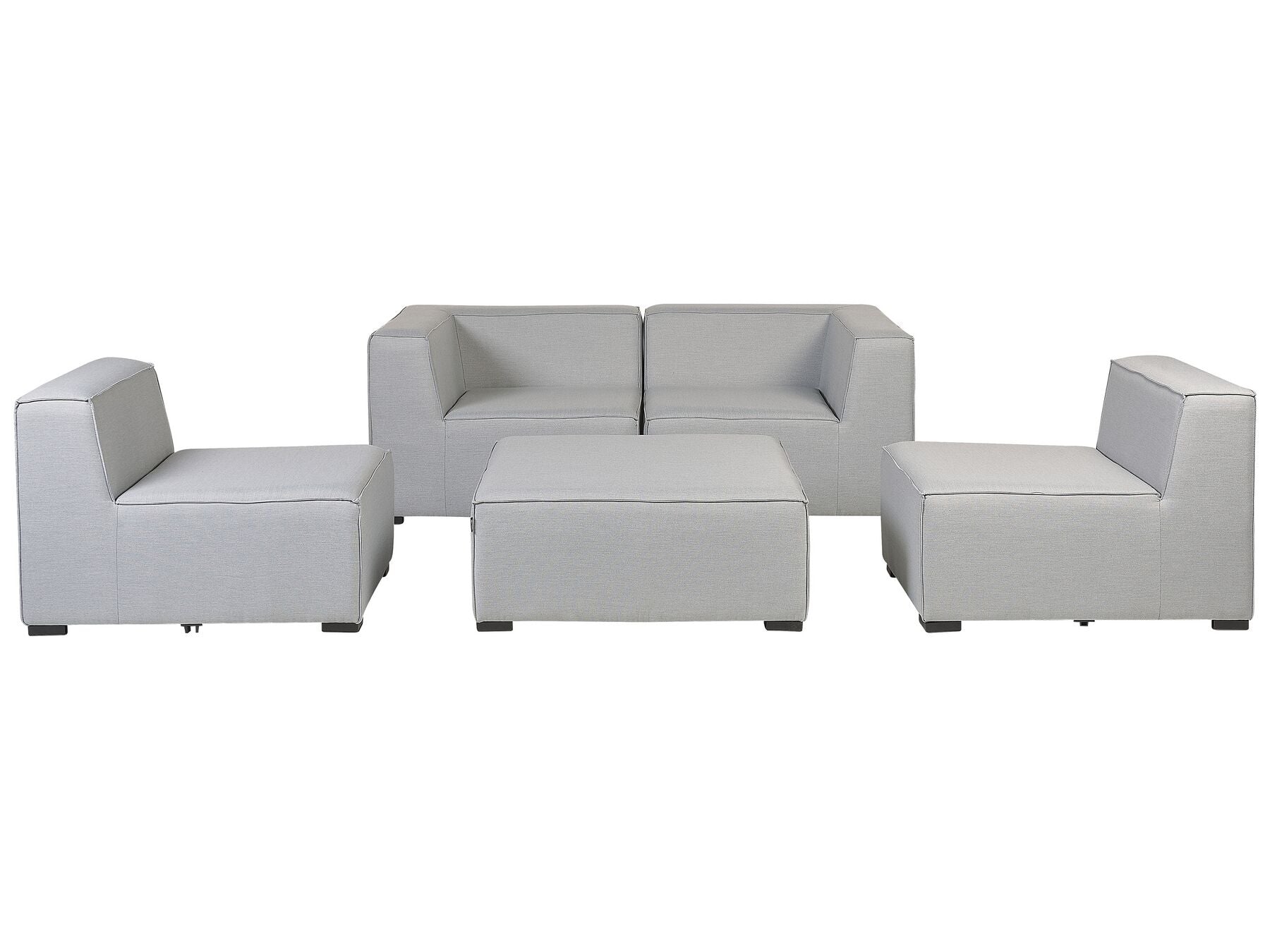 Garden Sofa with Ottoman 4 Seater AREZZO Modular Light Grey