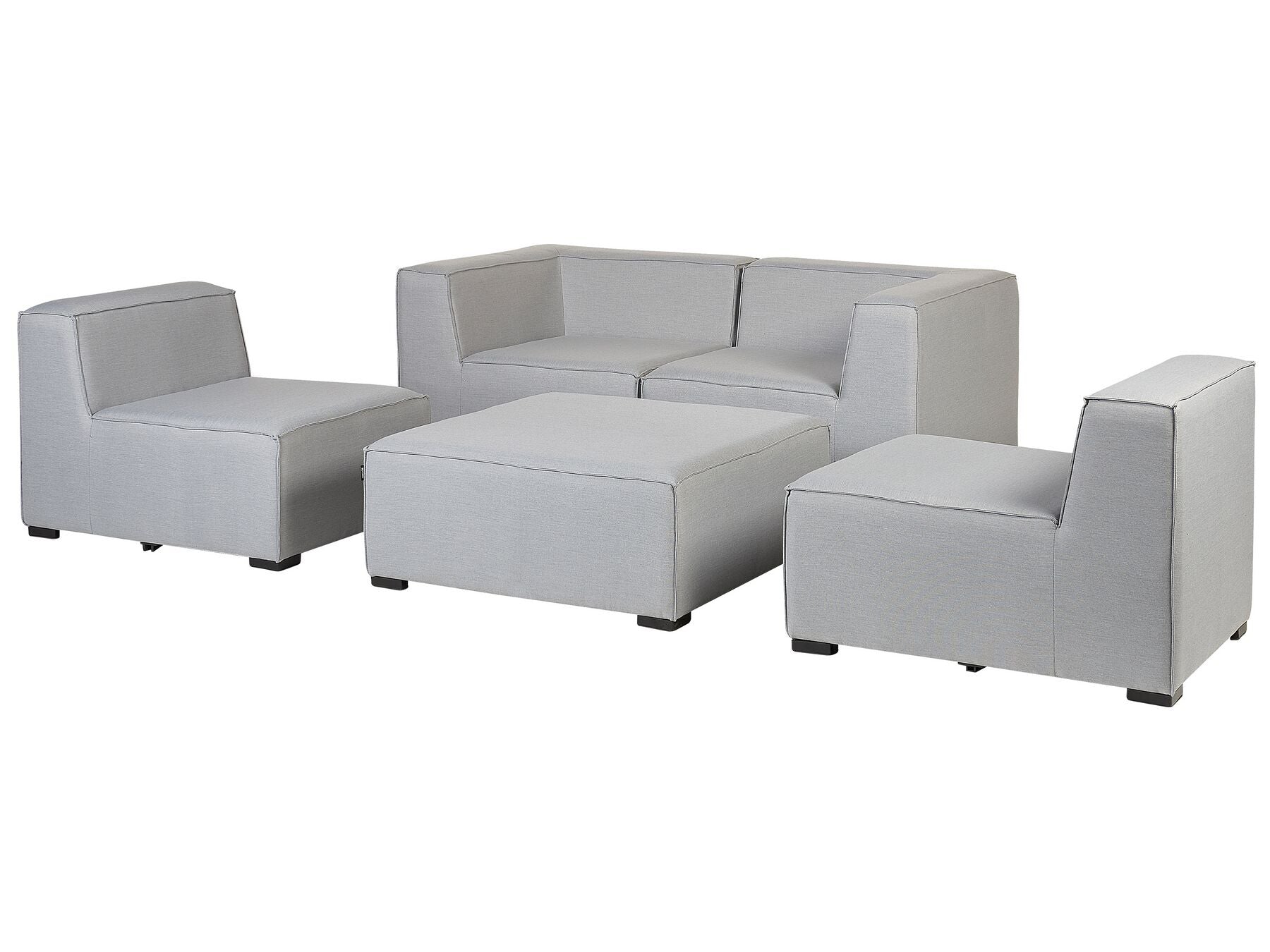 Garden Sofa with Ottoman 4 Seater AREZZO Modular Light Grey