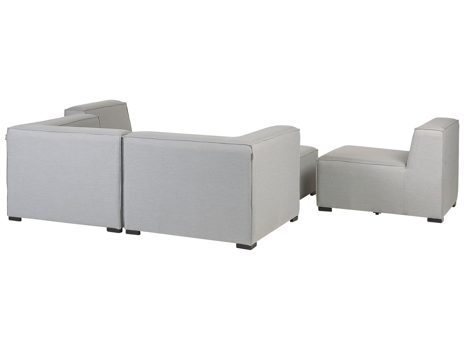 Garden Sofa with Ottoman 4 Seater AREZZO Modular Light Grey