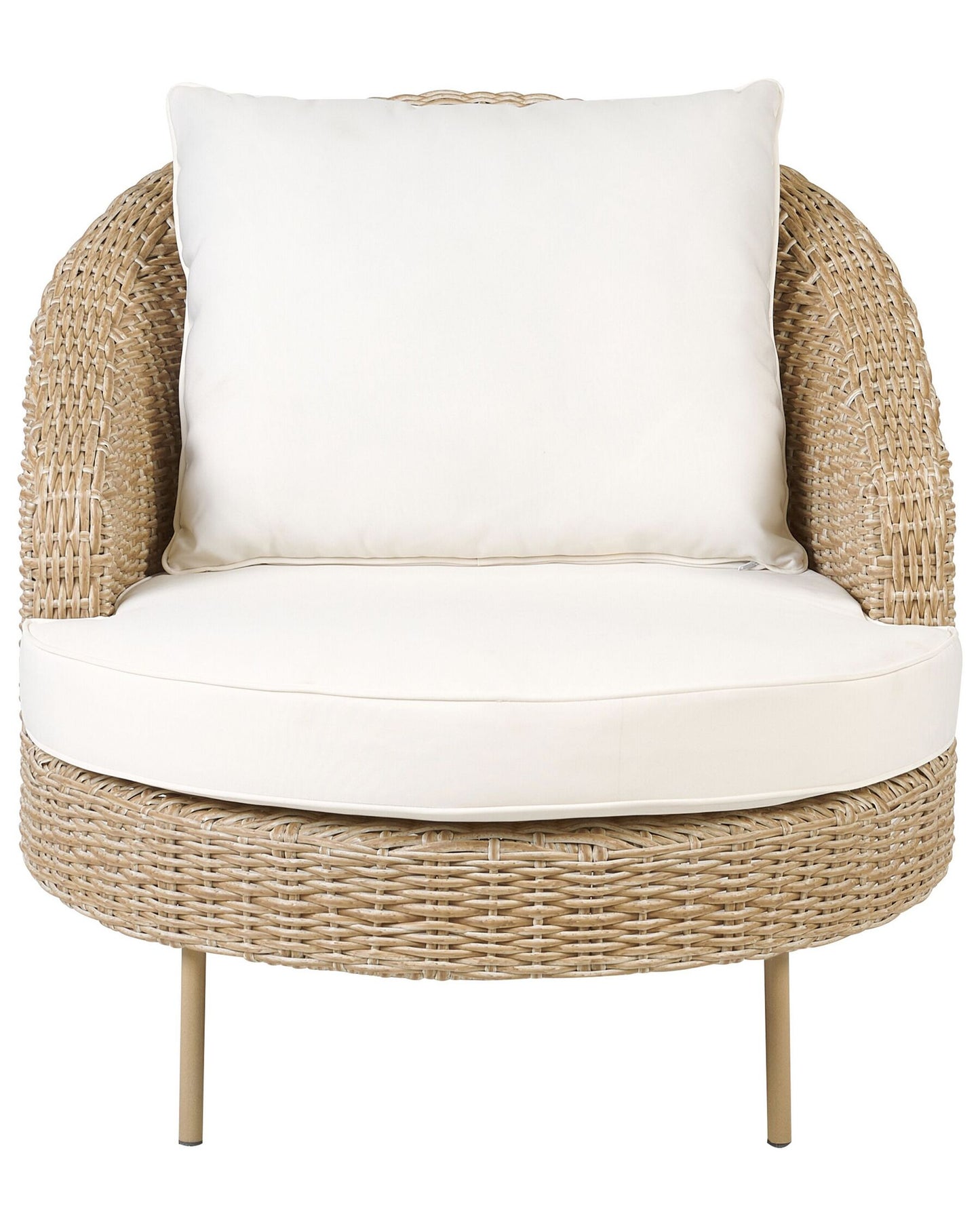 Garden Armchair with Ottoman ARCILLE PE Rattan Natural