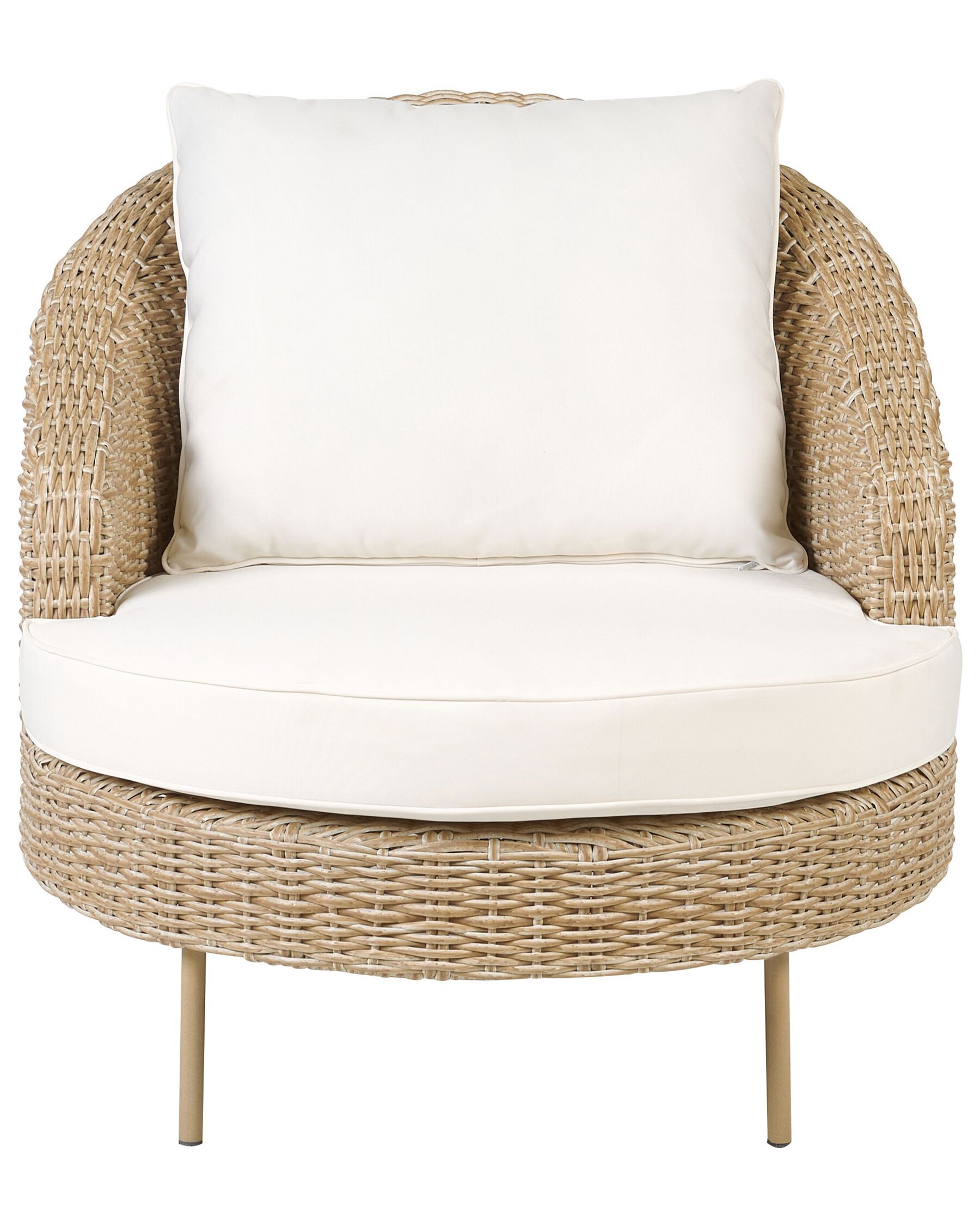 Garden Armchair with Ottoman ARCILLE PE Rattan Natural