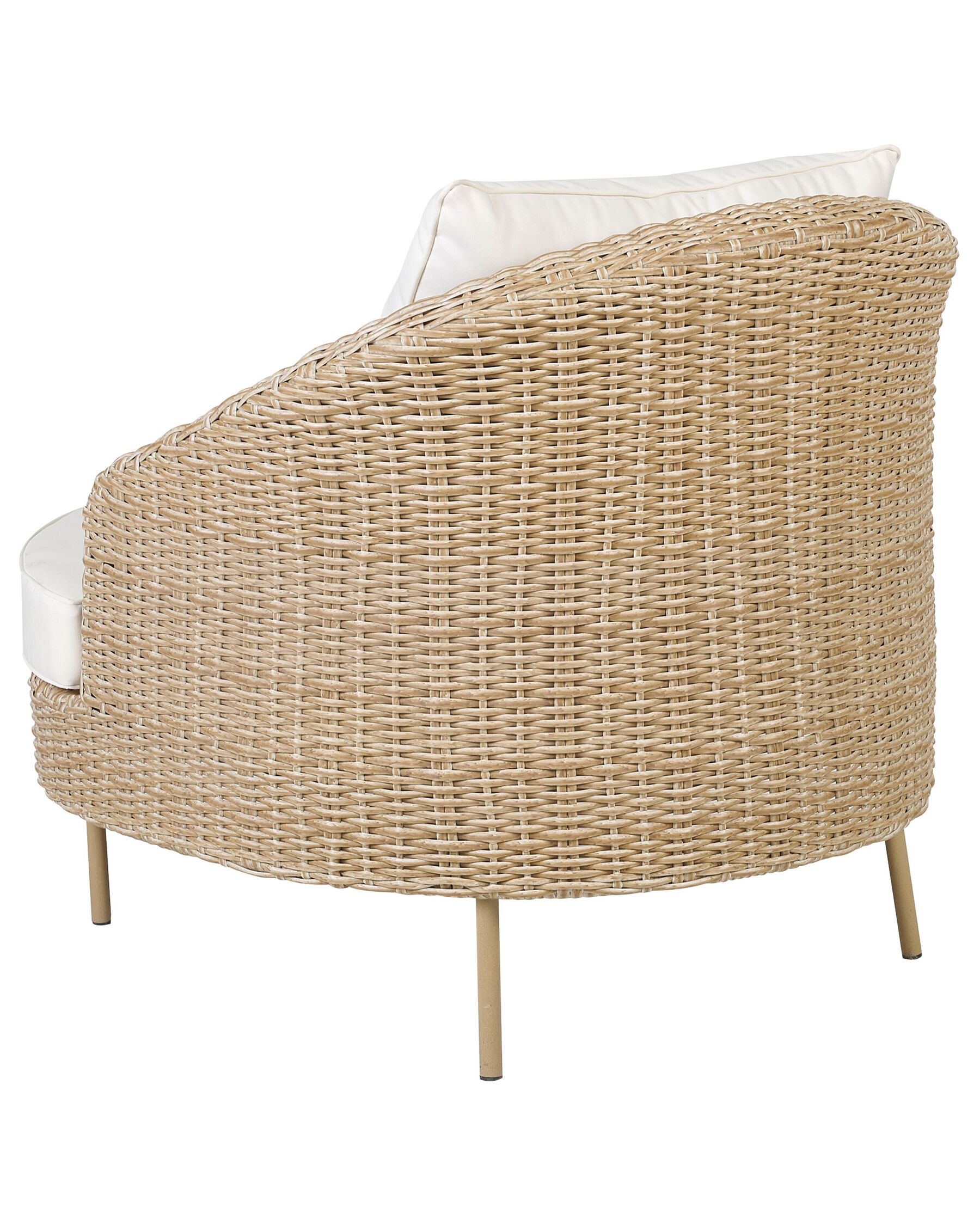 Garden Armchair with Ottoman ARCILLE PE Rattan Natural