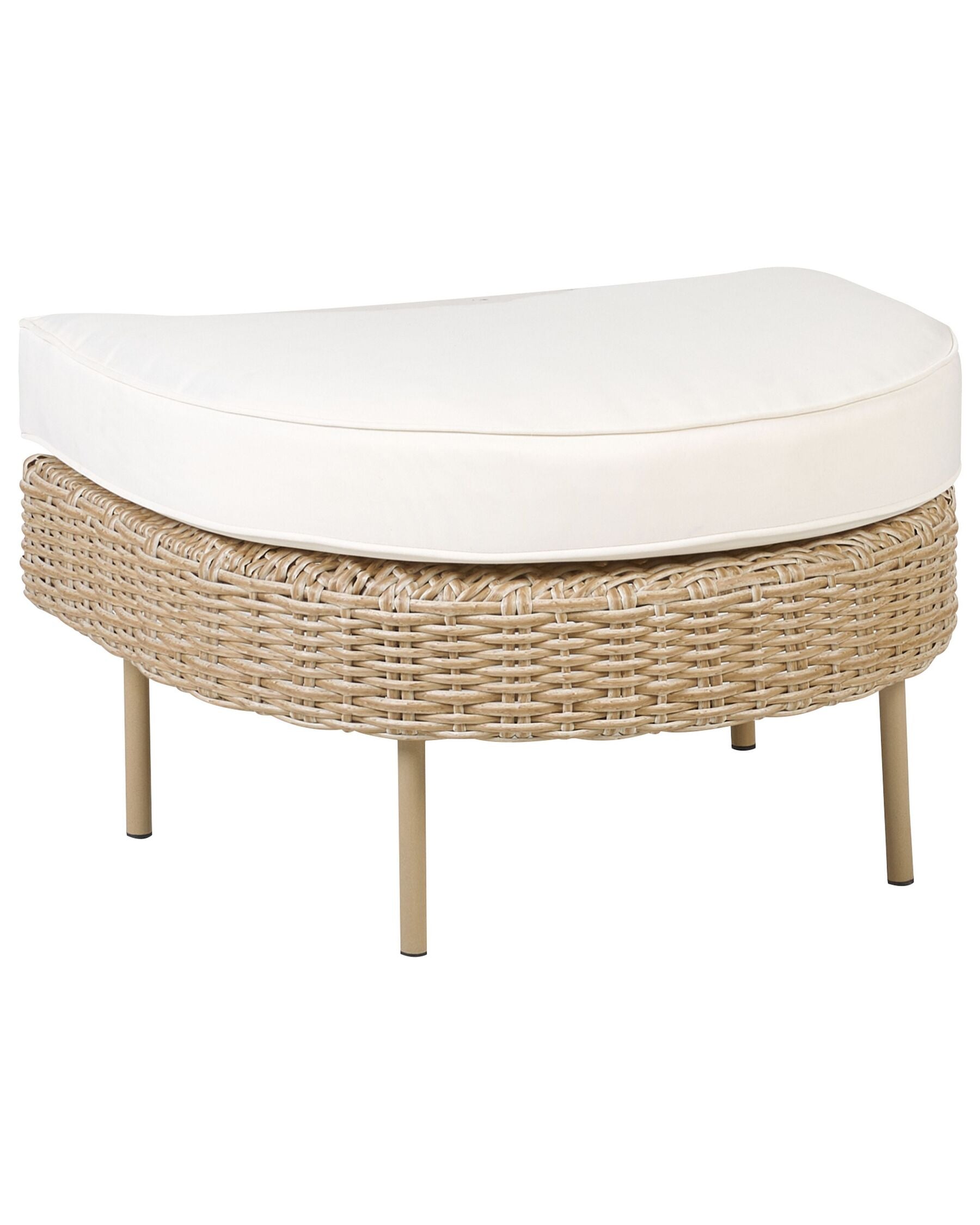 Garden Armchair with Ottoman ARCILLE PE Rattan Natural