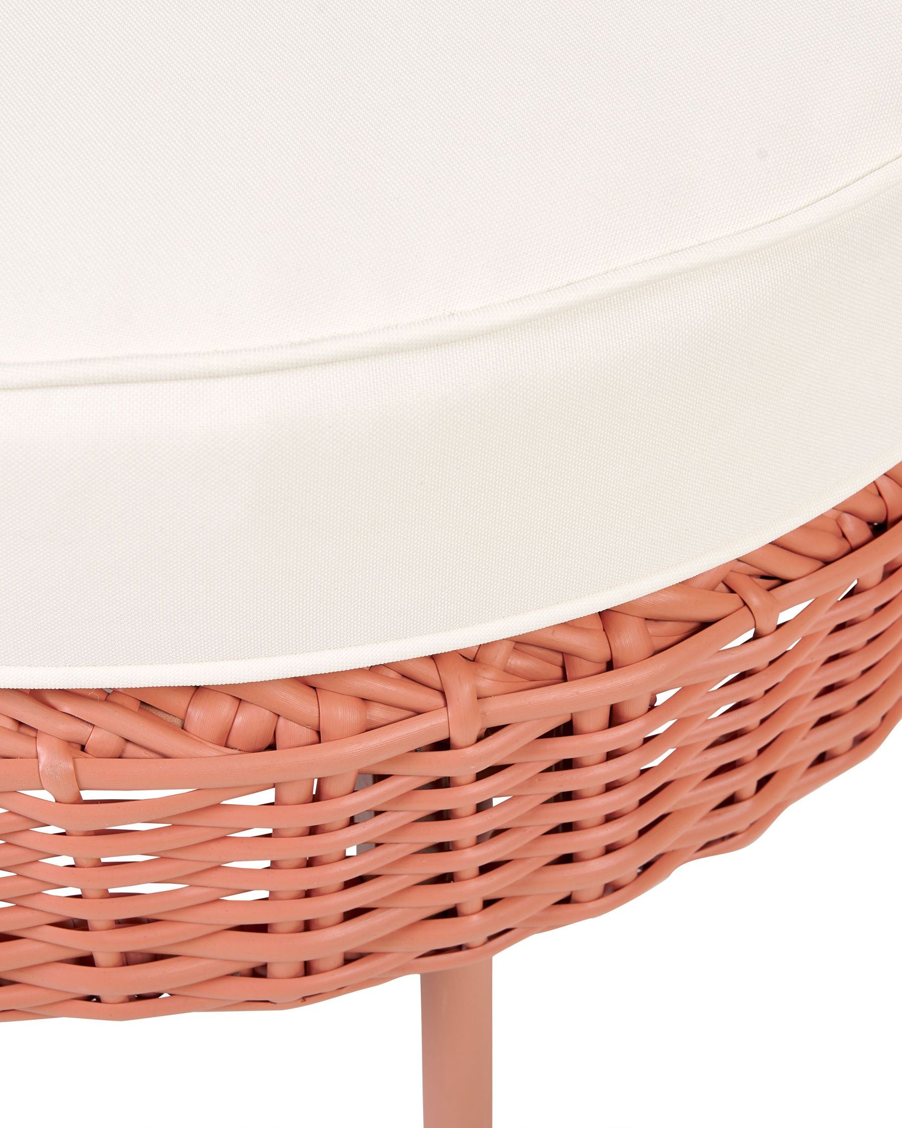 Garden Armchair with Ottoman ARCILLE PE Rattan Peach Pink