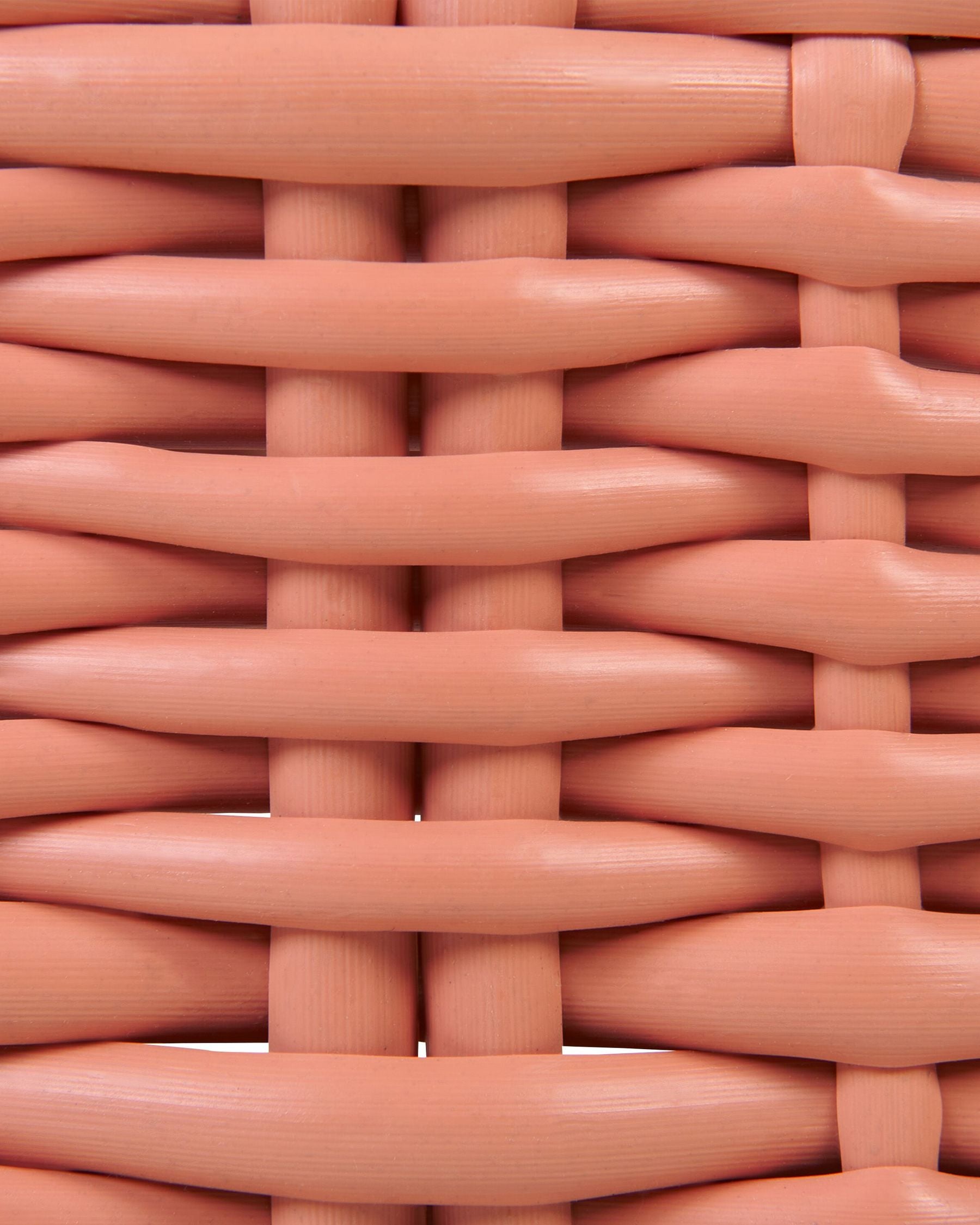 Garden Armchair with Ottoman ARCILLE PE Rattan Peach Pink