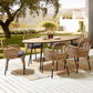 Set of 6 Garden Chairs with Cushions Rattan Natural