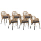 Set of 6 Garden Chairs with Cushions Rattan Natural