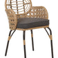 Set of 6 Garden Chairs with Cushions Rattan Natural