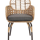 Set of 6 Garden Chairs with Cushions Rattan Natural