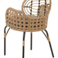 Set of 6 Garden Chairs with Cushions Rattan Natural