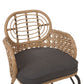 Set of 6 Garden Chairs with Cushions Rattan Natural