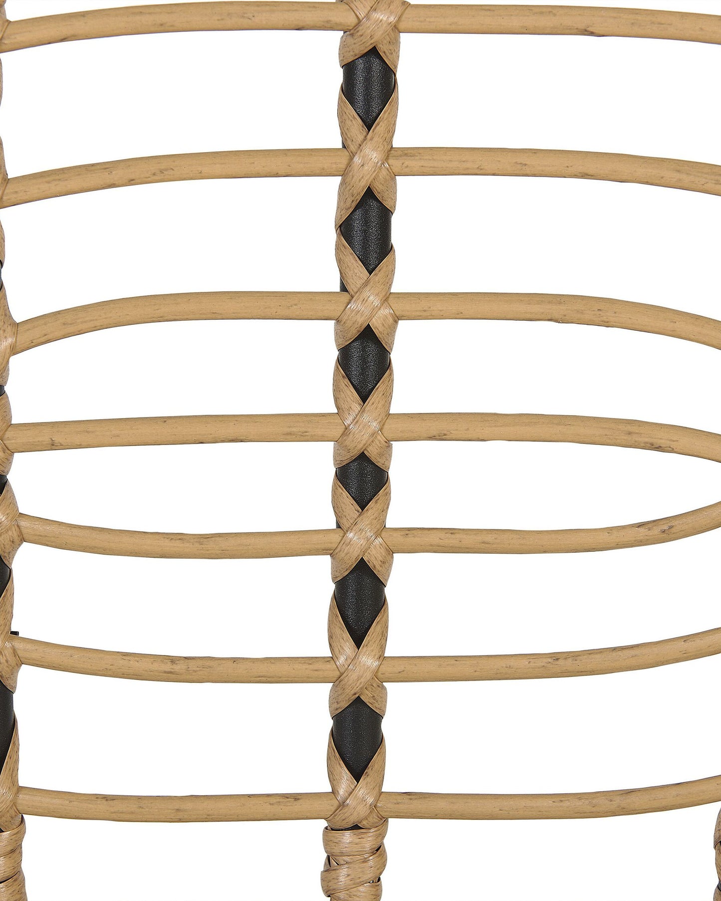 Set of 6 Garden Chairs with Cushions Rattan Natural