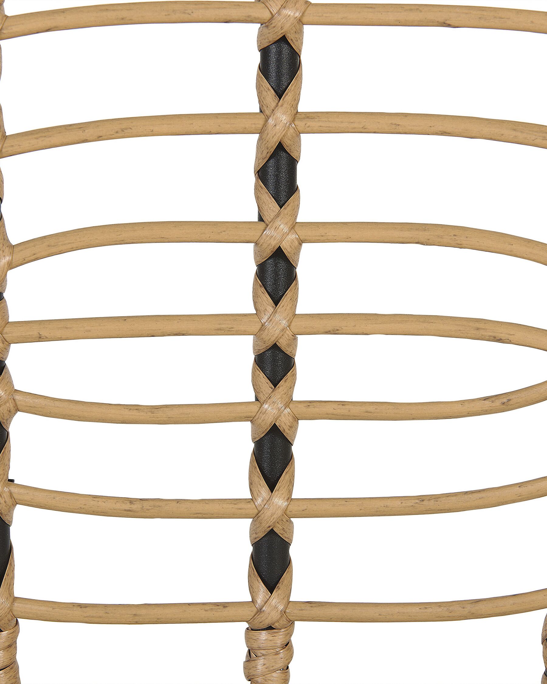 Set of 6 Garden Chairs with Cushions Rattan Natural