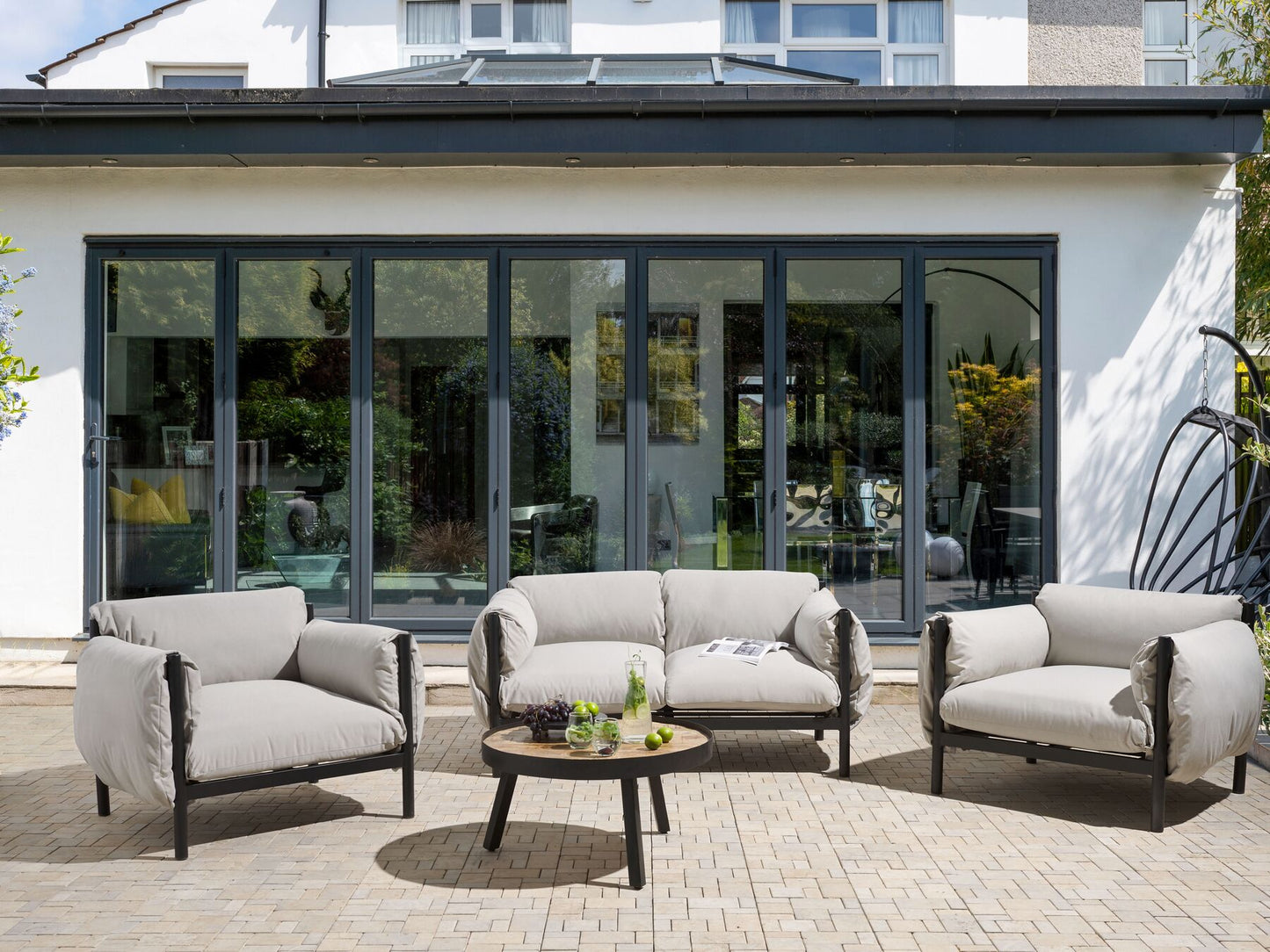 Garden Sofa Set 4 Seater ESPERIA Metal Grey