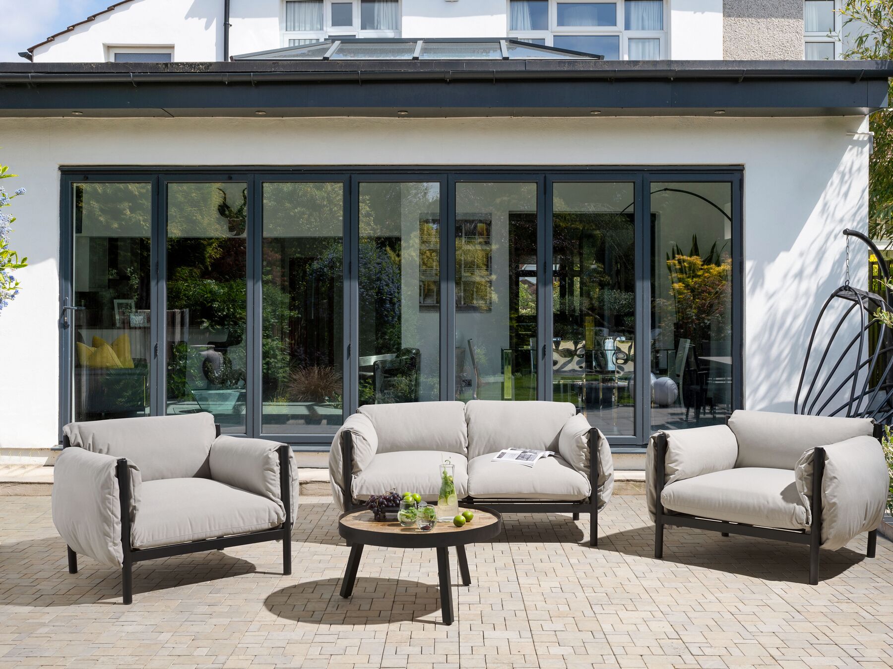 Garden Sofa Set 4 Seater ESPERIA Metal Grey