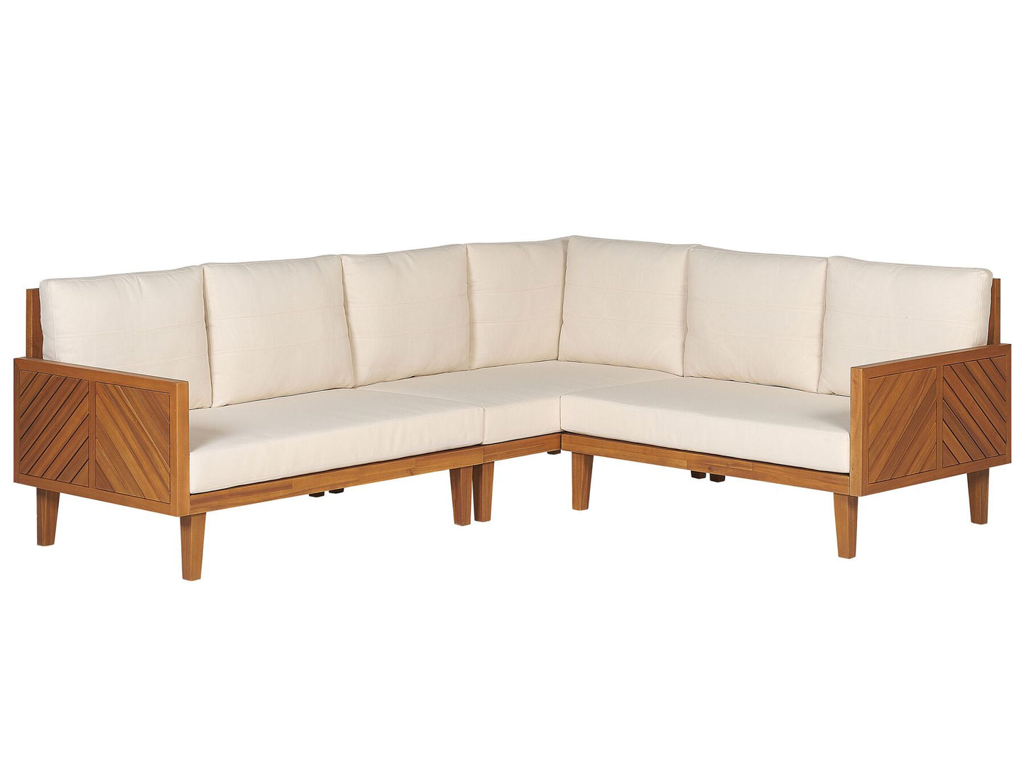 Garden Corner Sofa with Table 4 Seater BARATTI Left Hand Acacia Wood Brown