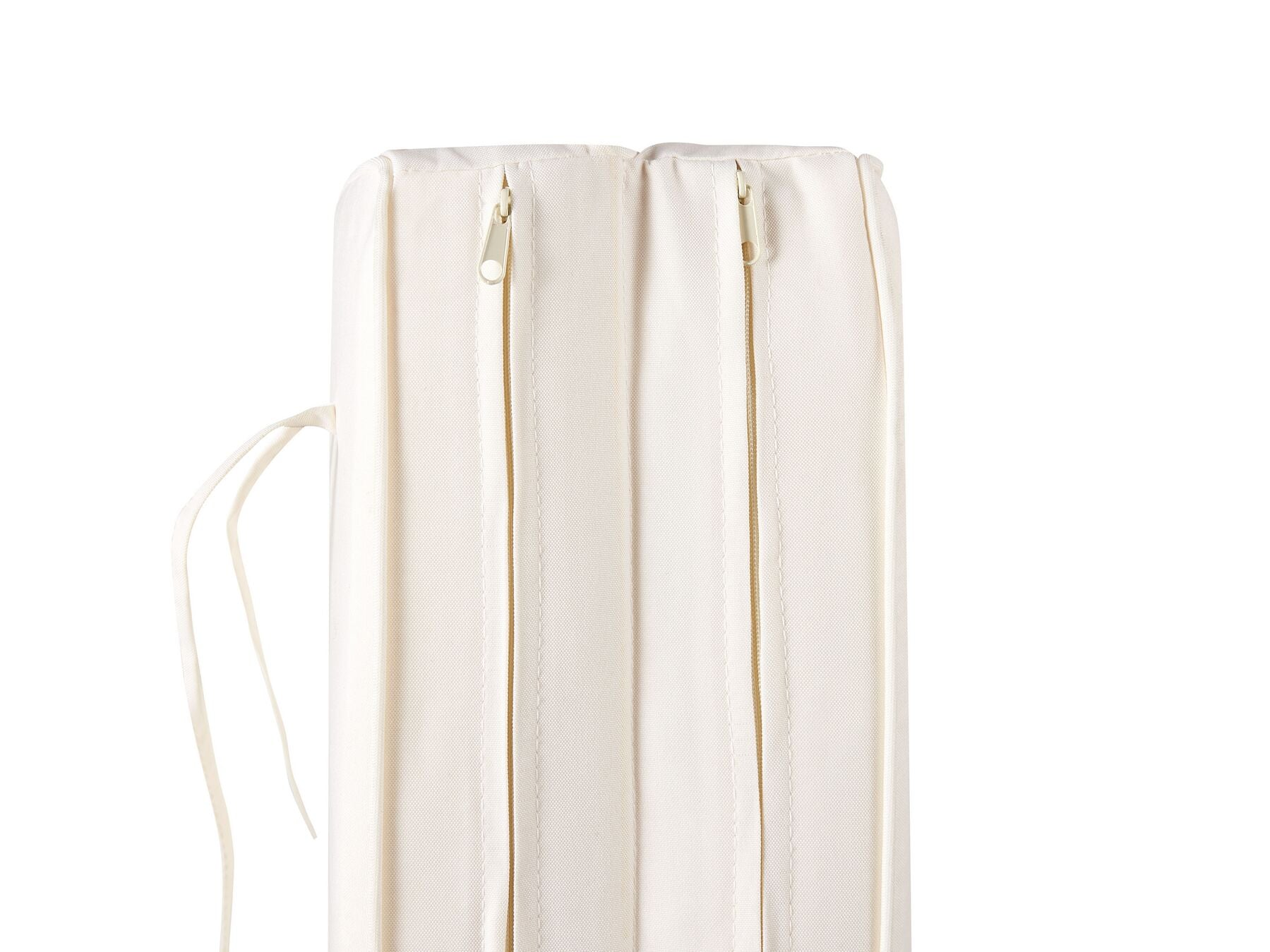 Wooden Reclining Sun Lounger with Cushion Off-White GRANARI