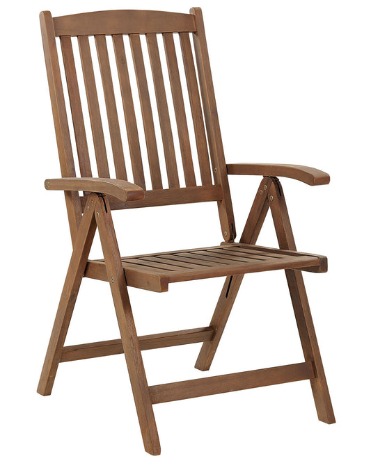 Garden Chair AMANTEA Acacia Wood Dark Brown