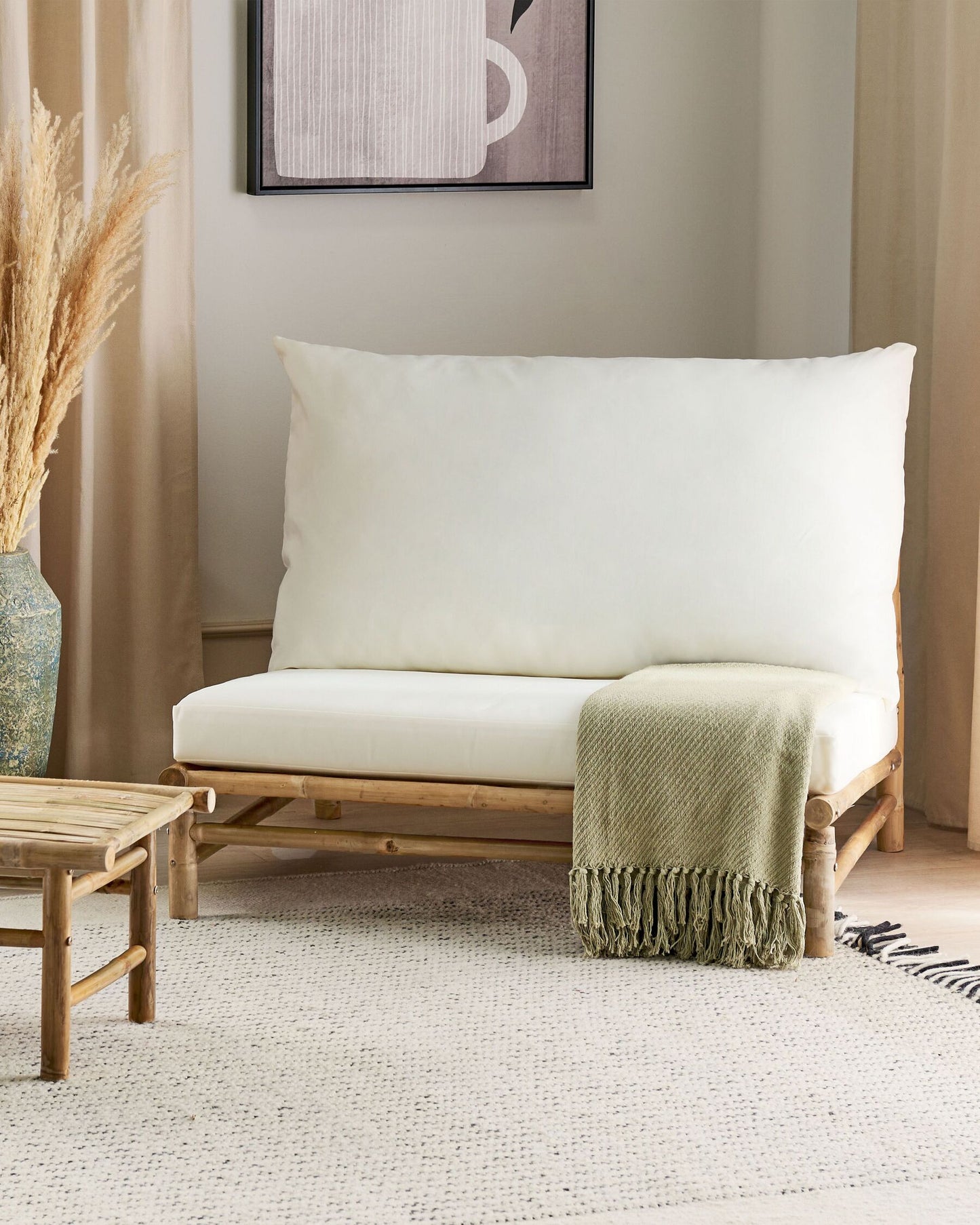 Garden Chair TODI Bamboo Wood Off-White
