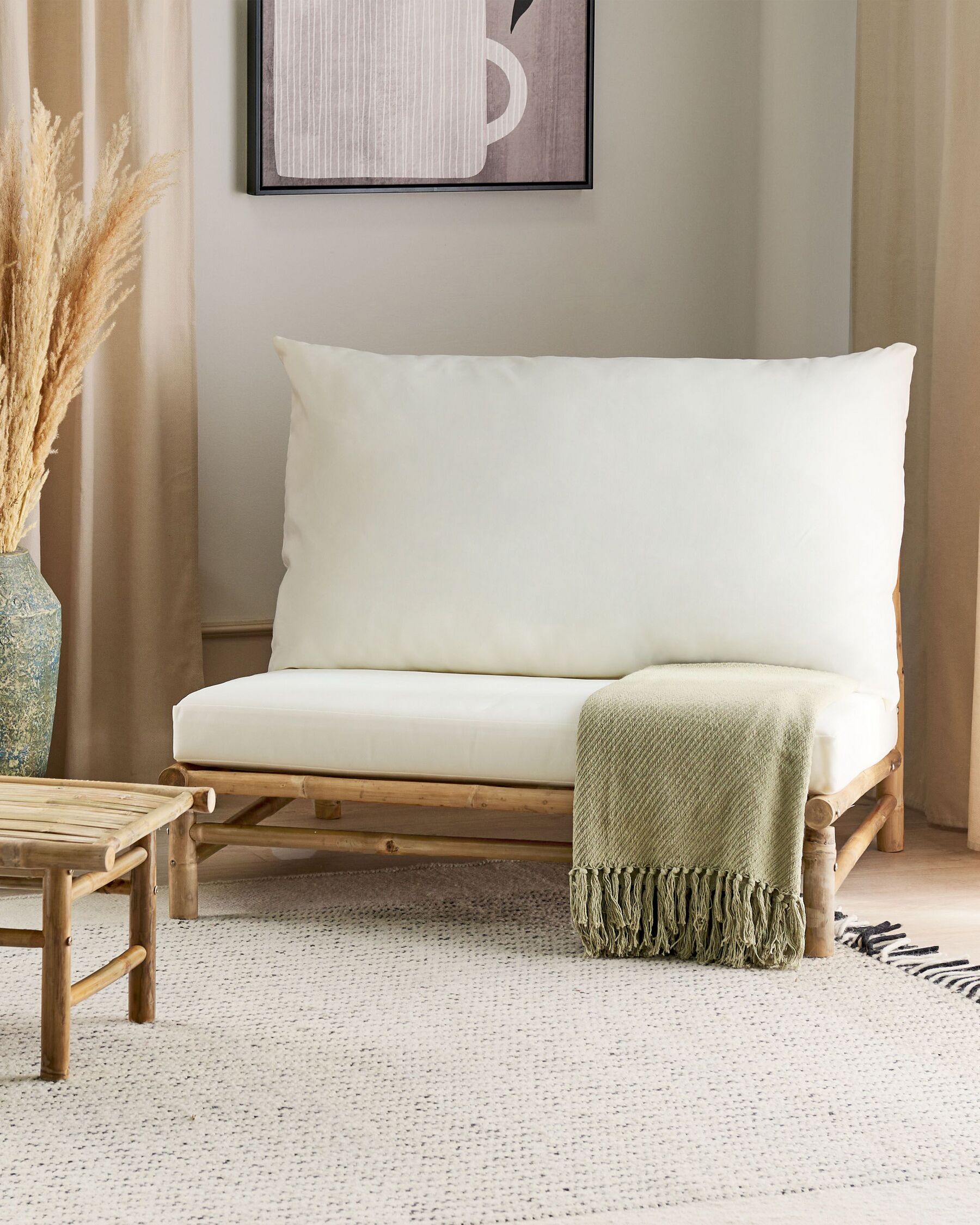 Garden Chair TODI Bamboo Wood Off-White