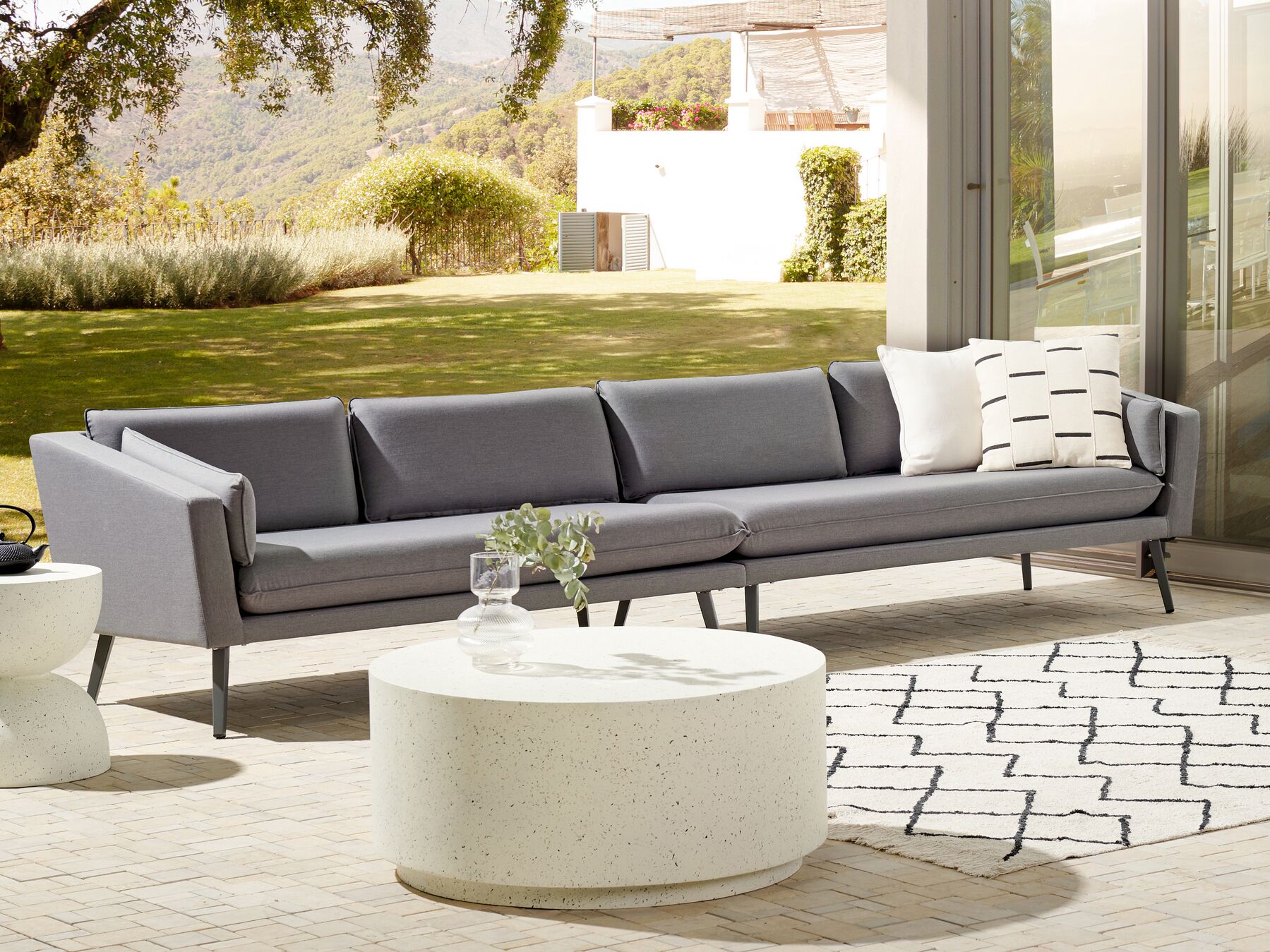 Garden Sofa 4 Seater LORETELLO Grey